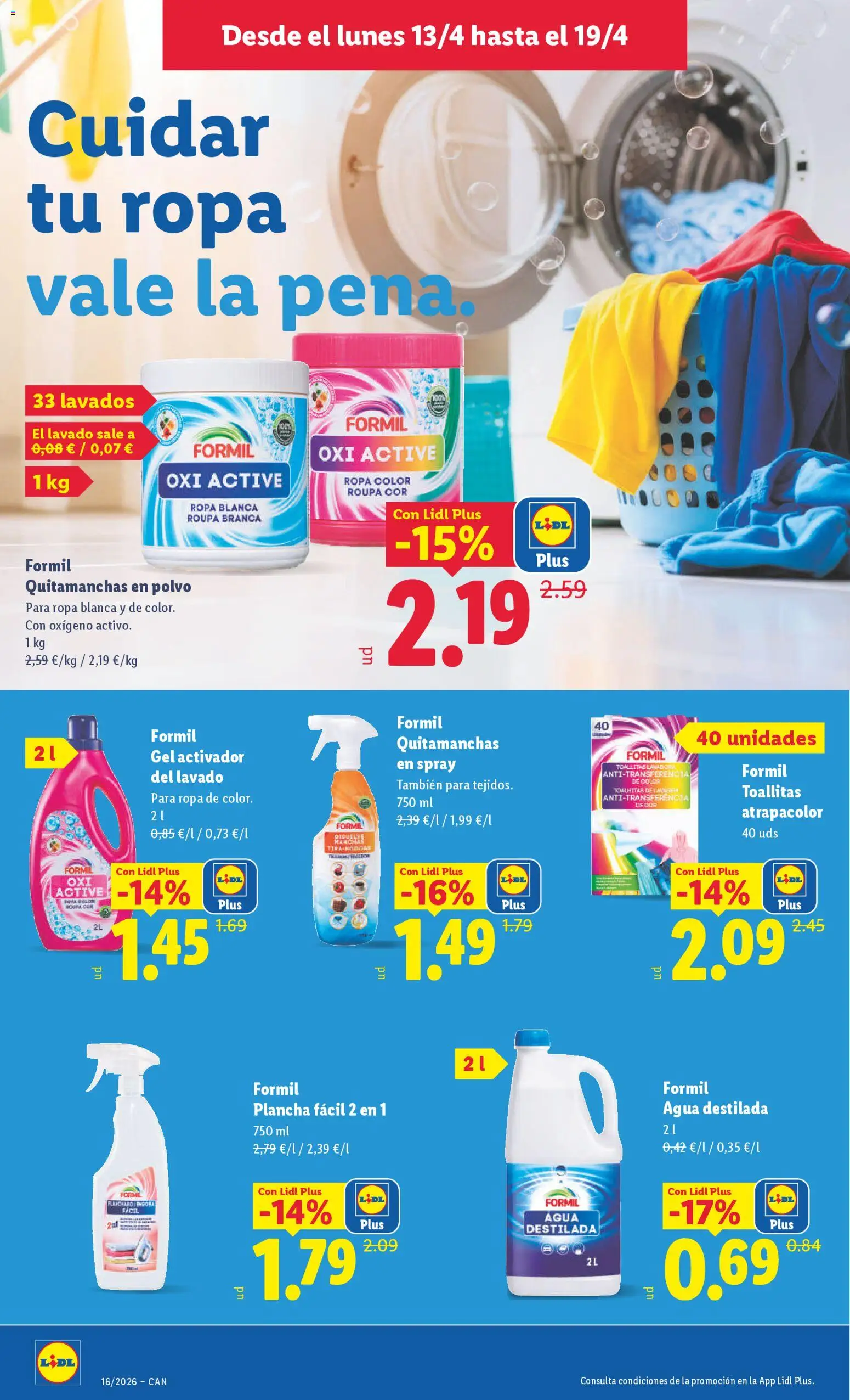 Lidl Canarias │ válido desde el 13.04.2026 | Página: 20 | Productos: Polvo, Ropa, Lavadora, Plancha