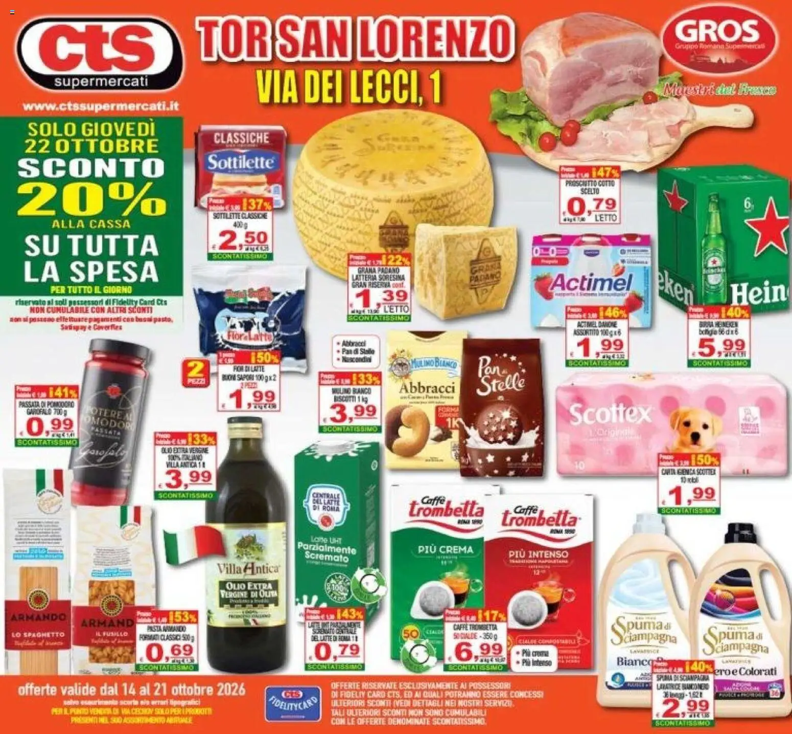 Volantino CTS del 14/10/2026 | Pagina: 1 | Prodotti: Birra, Pomodoro, Prosciutto, Letto