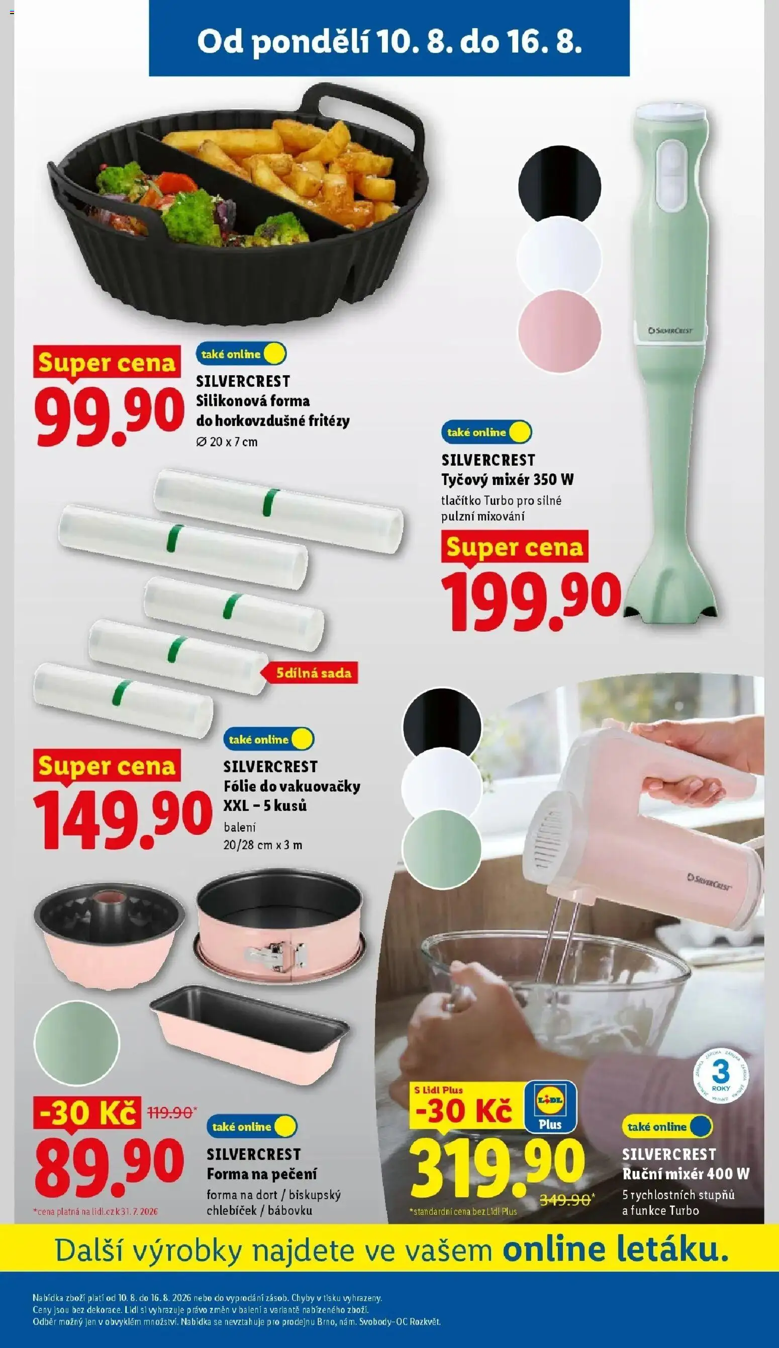 Lidl leták od 10.08.2026 - Nový akční leták | Strana: 33 | Produkty: Fólie, Forma na dort, Mixér, Dort
