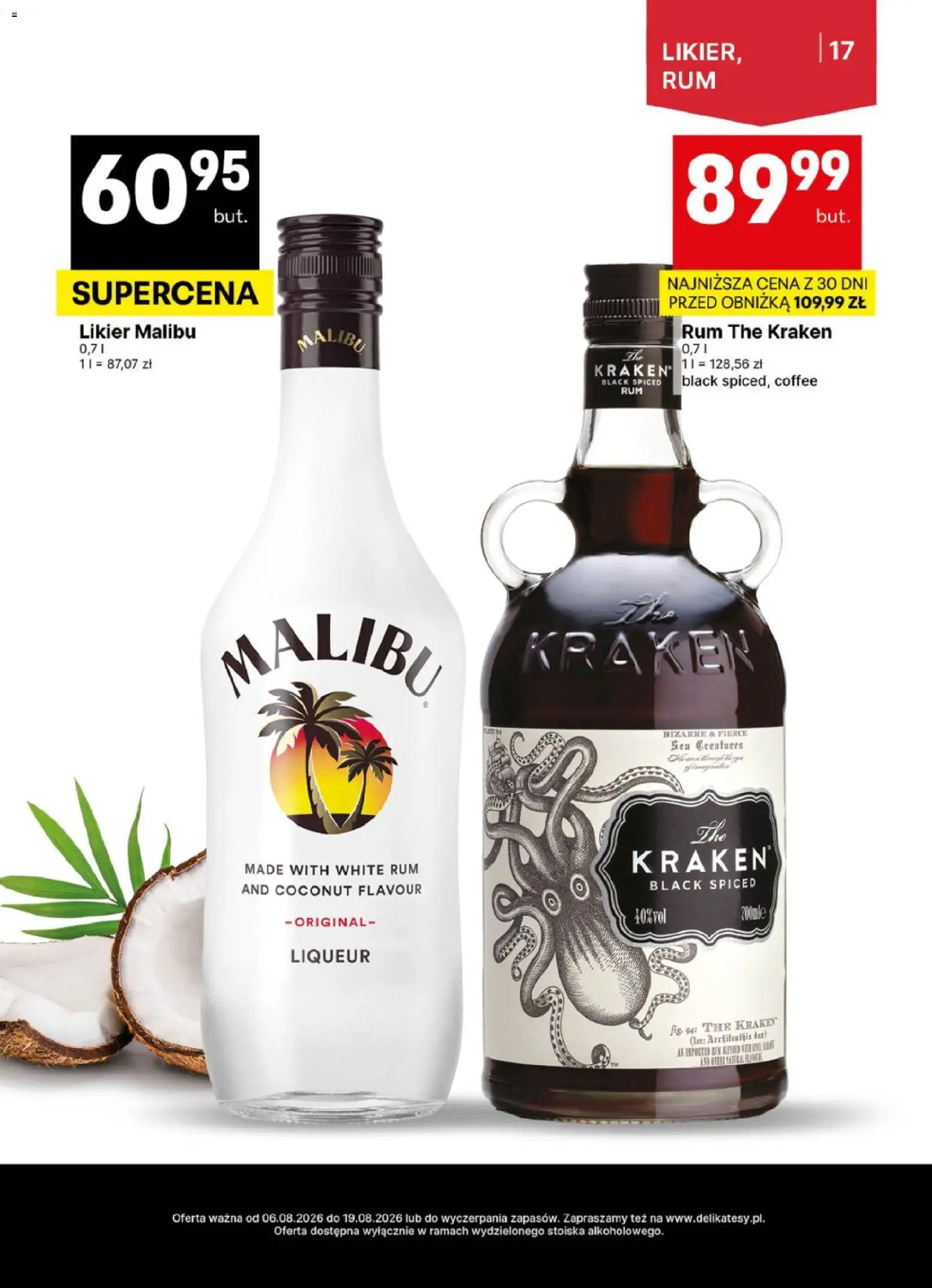 Delikatesy Centrum gazetka - DeliBarek od 06.08.2026 | Strona: 17 | Produkty: Rum Kraken, Rum