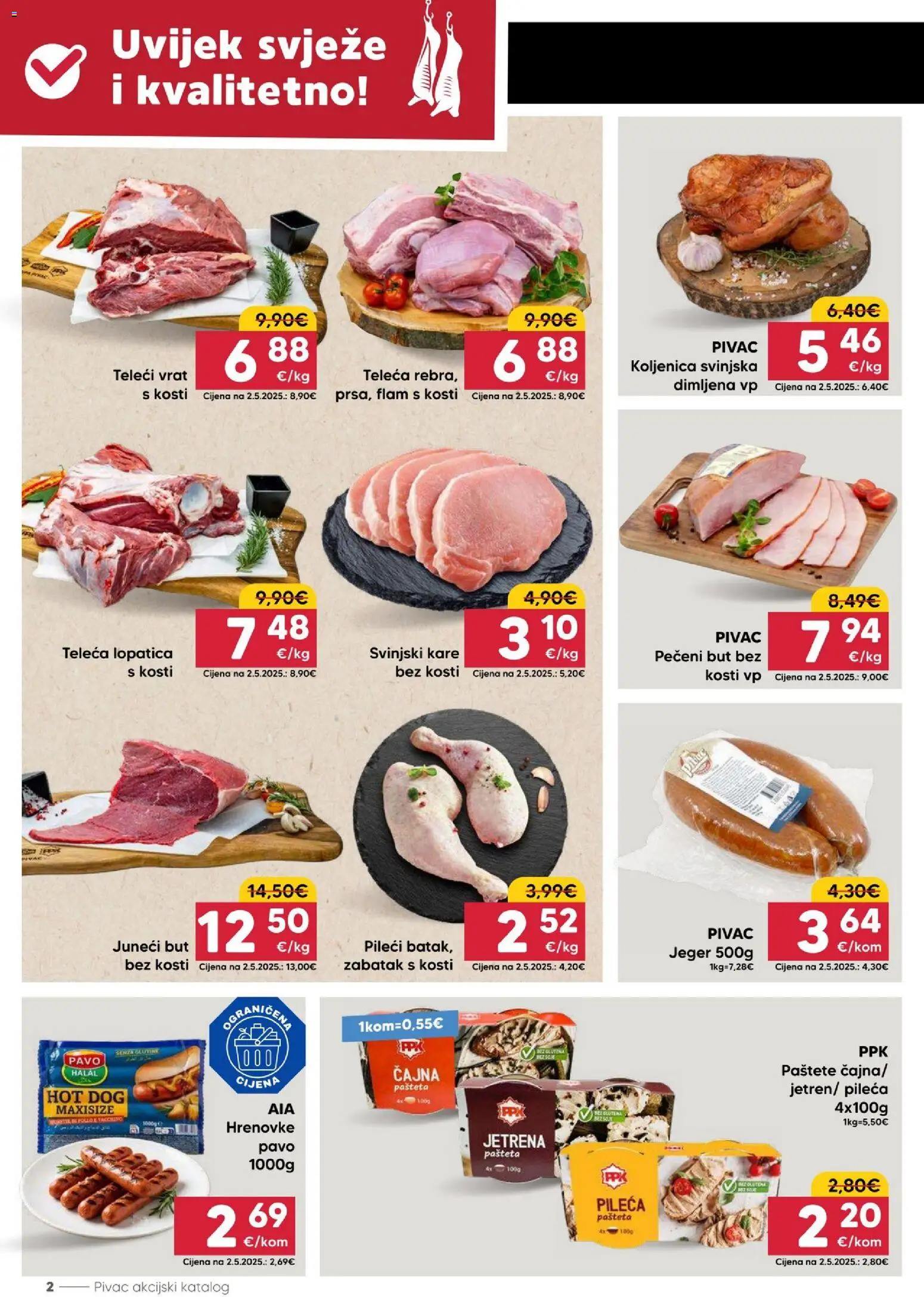 Pivac katalog | vrijedi od 03.08.2026 | Stranica: 2 | Proizvodi: Vrat, Jeger, Pašteta, Lopatica