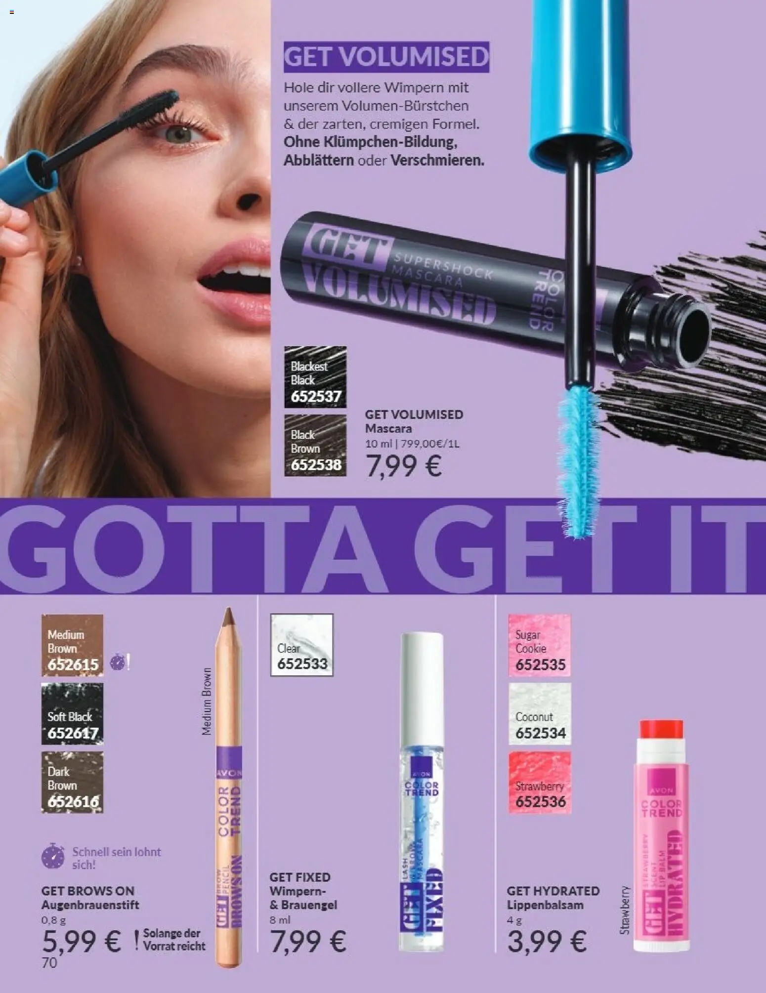 AVON Katalog September 2026 – gültig ab 01.09.2026 | Seite: 66 | Produkte: Mascara, Augenbrauenstift, Lip Balm, Lippenbalsam