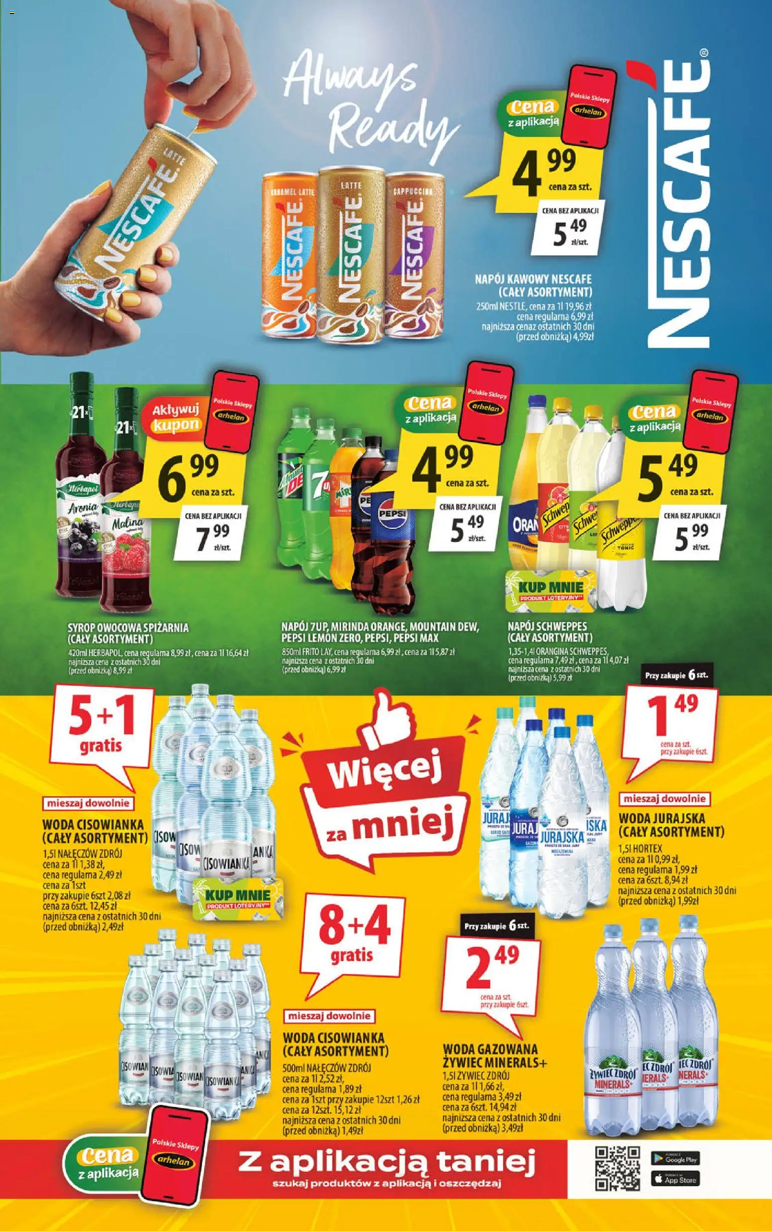 Arhelan gazetka od 19.06.2026 | Strona: 13 | Produkty: Malina, Pepsi, Cappuccino, Woda