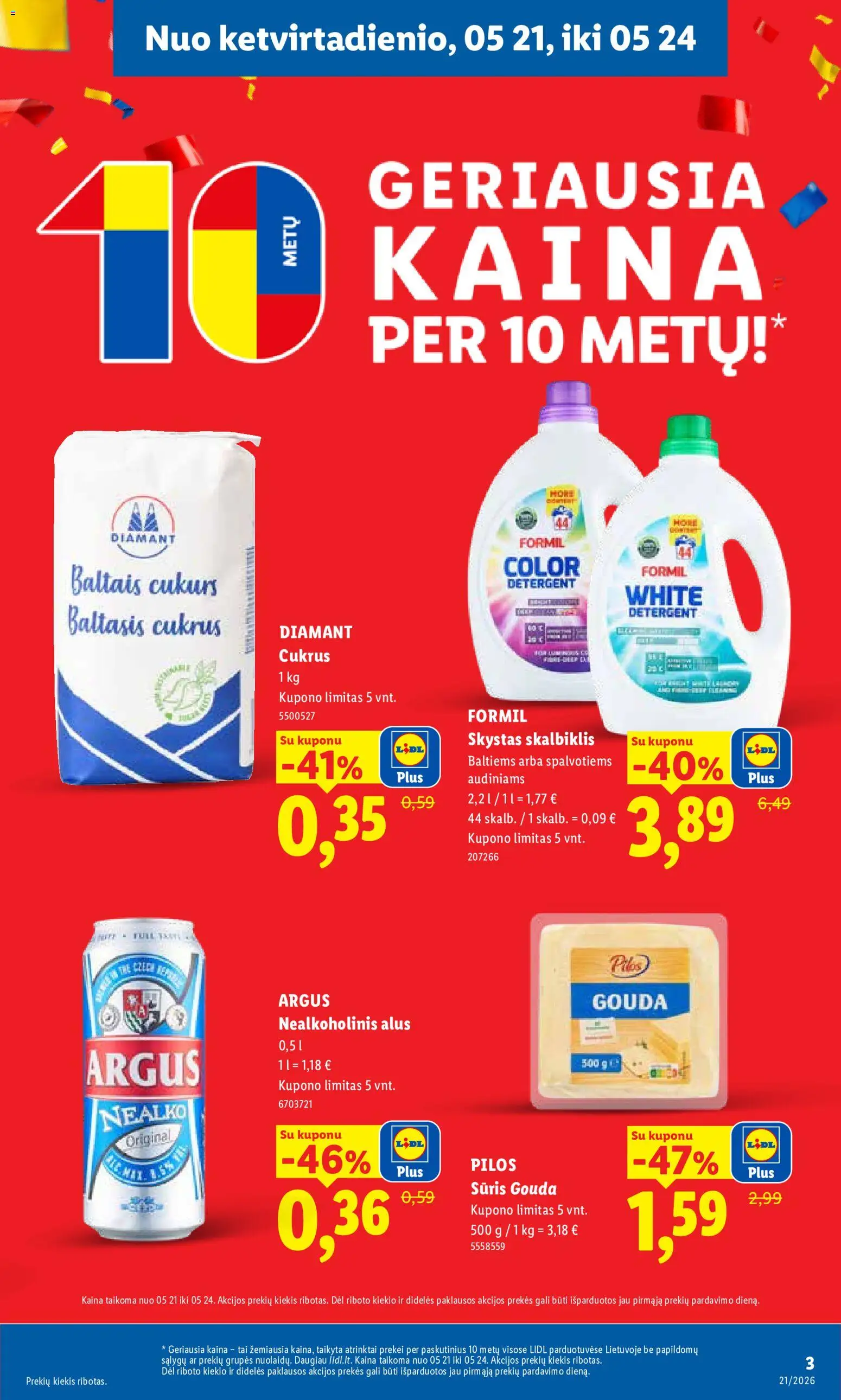 LIDL akcijos nuo 18.05.2026 | Puslapis: 3 | Prekių: Nealkoholinis alus, Sūris, Alus, Cukrus