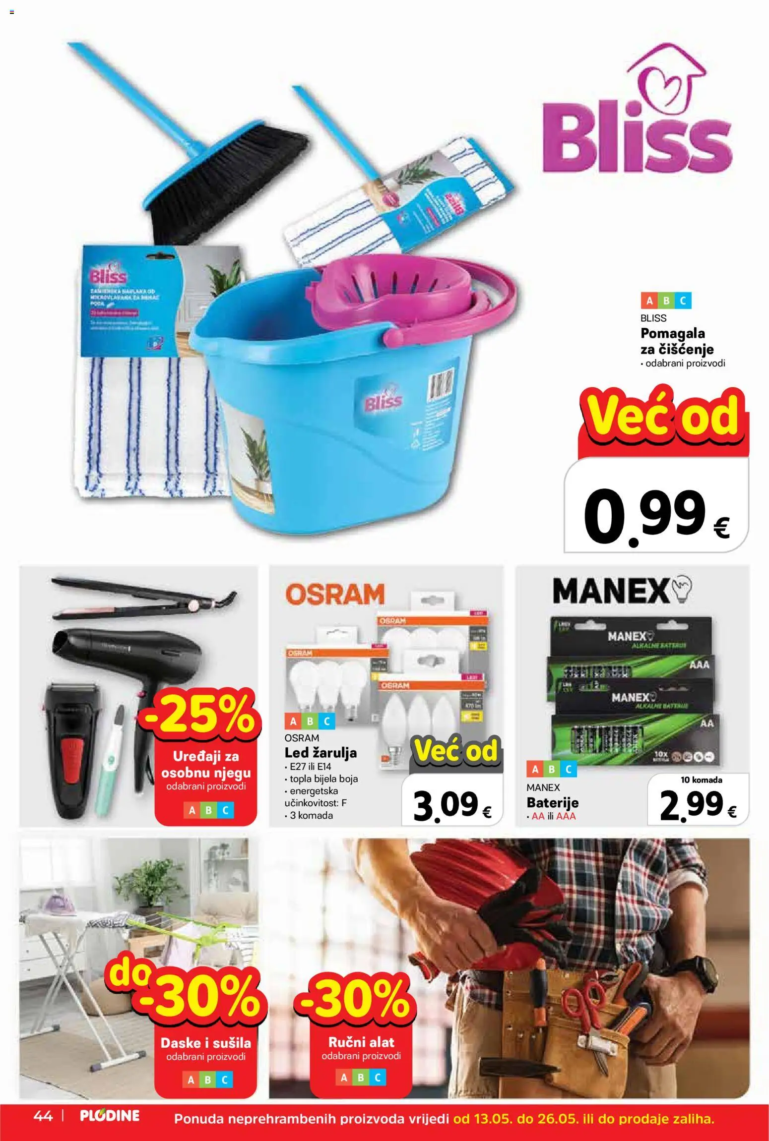 Plodine katalog | vrijedi od 13.05.2026 | Stranica: 44 | Proizvodi: Alat, Baterije