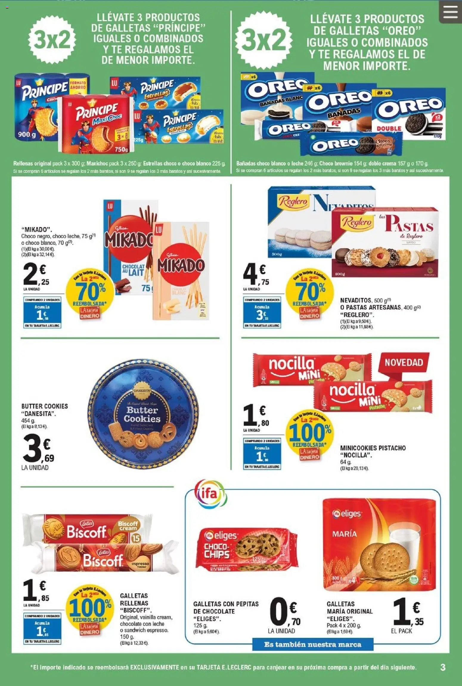 E.Leclerc folleto │ válido desde el 06.05.2026 | Página: 3 | Productos: Chocolate, Té, Galletas, Chocolate con leche