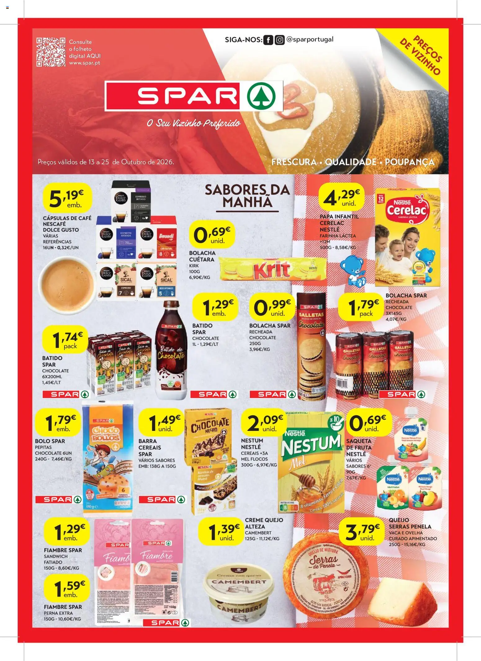 Spar folheto Açores │ válido de 13/10/2026 | Página: 1 | Produtos: Cápsulas, Cálcio, Café, Flocos