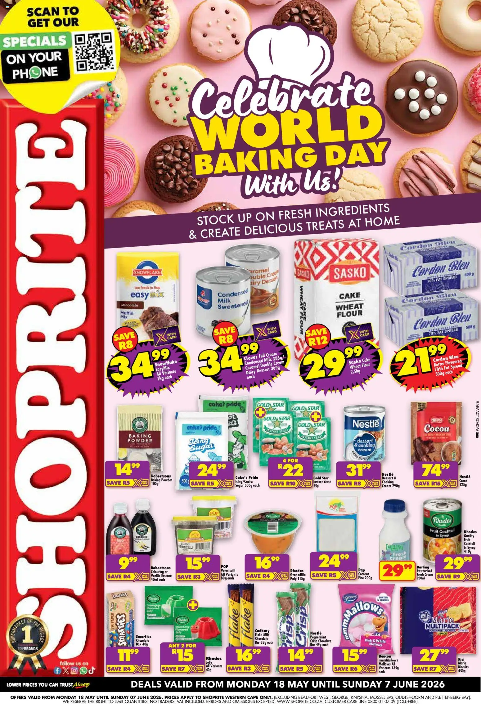 New Shoprite catalogue – valid from 18.05.2026 | Page: 1 | Products: Condensed milk, Biscuits, Cream, Caramel