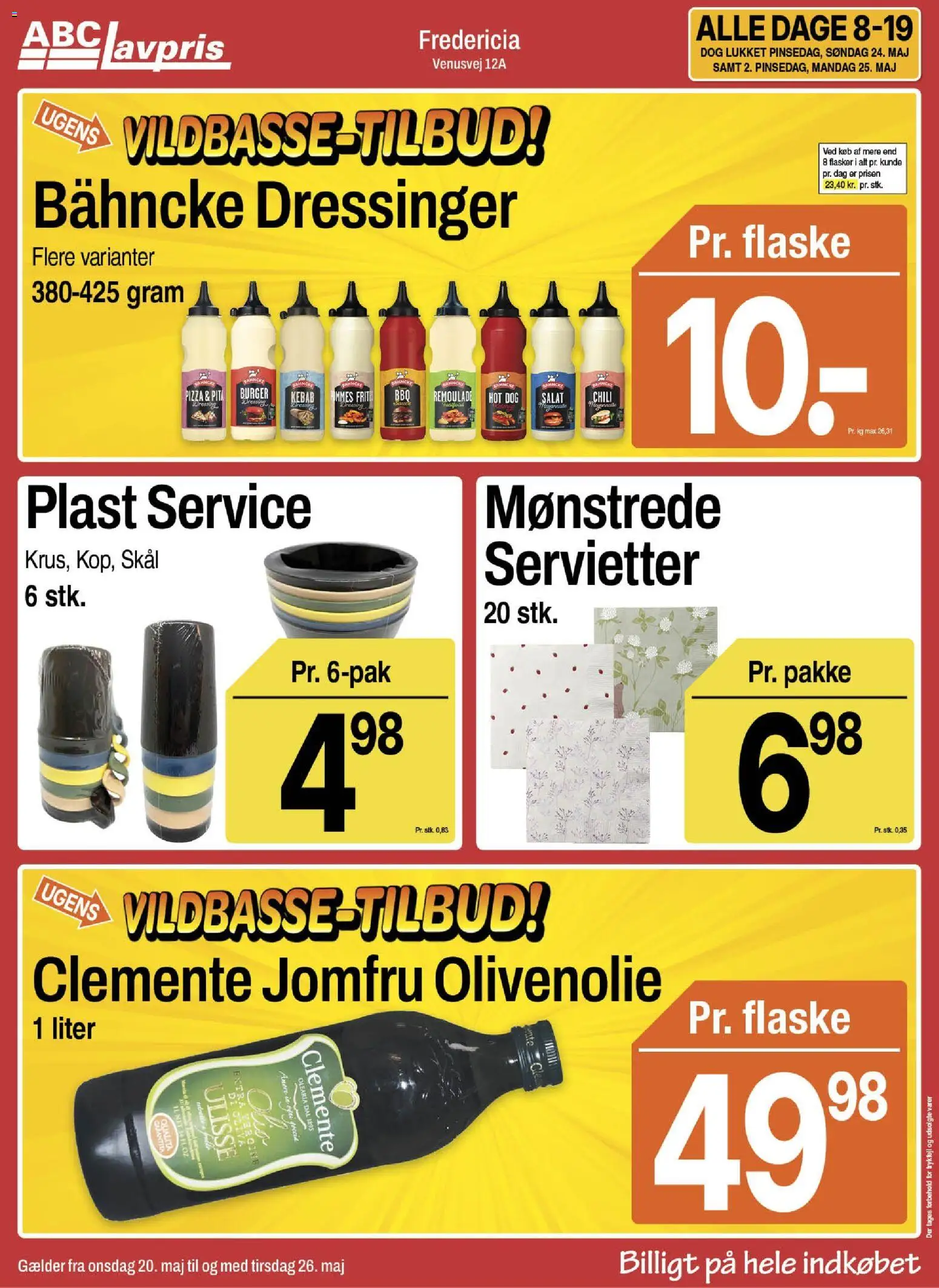 Abc Lavpris tilbudsavis – gyldig fra 20.05.2026 | Side: 4 | Produkter: Pizza, Salat, Kebab, Olivenolie