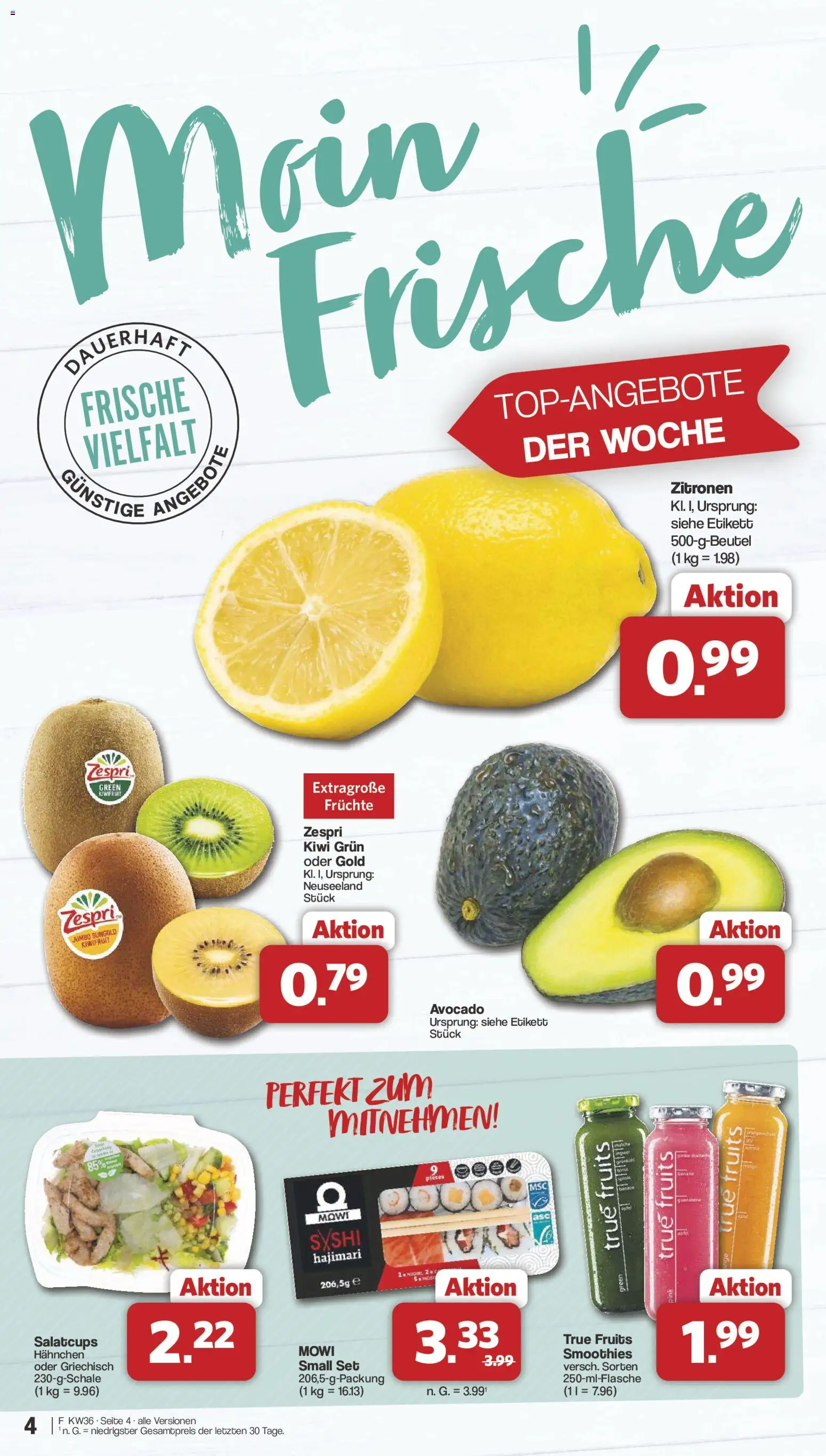 Famila Nordwest Prospekt – gültig ab 31.08.2026 | Seite: 4 | Produkte: Hahnchen, Avocado, Kiwi, Zitronen