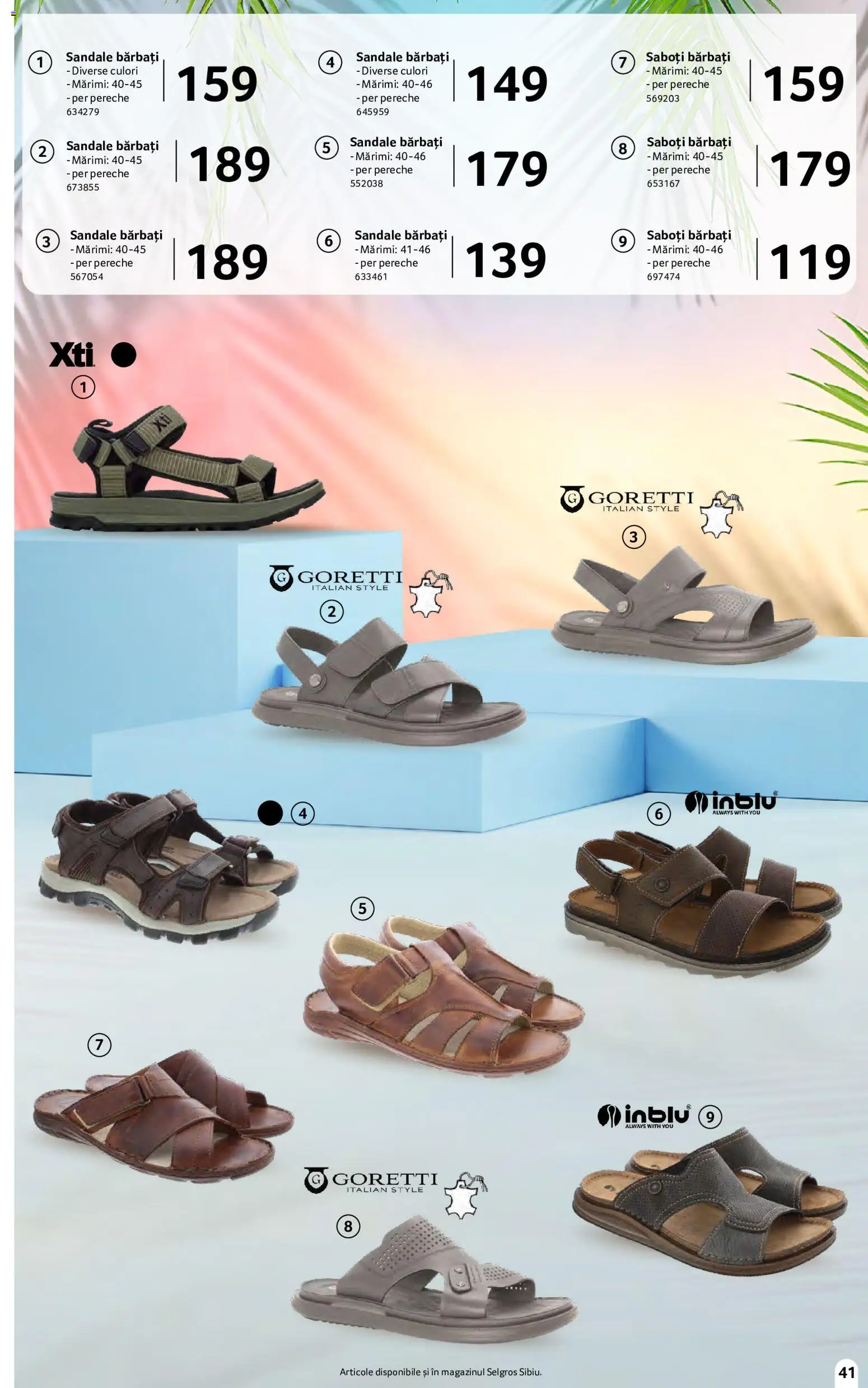 Noul catalog Selgros – valabil de la 15.05.2026 | Pagină: 41 | Produse: Delgeç, Sandale