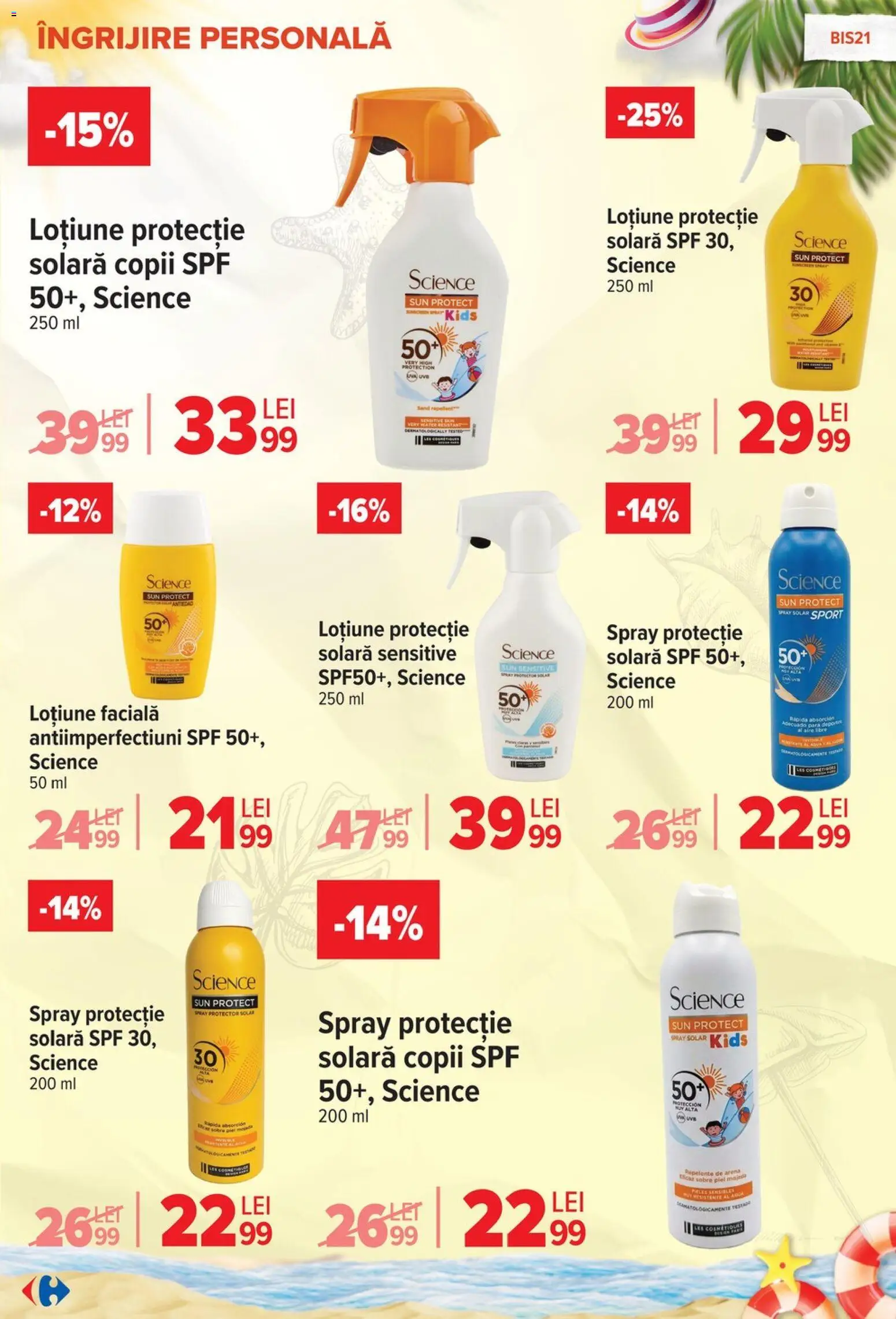 Noul catalog Carrefour – valabil de la 17.06.2026 | Pagină: 22 | Produse: Pară, Protecție solară, Loțiune protecție solară