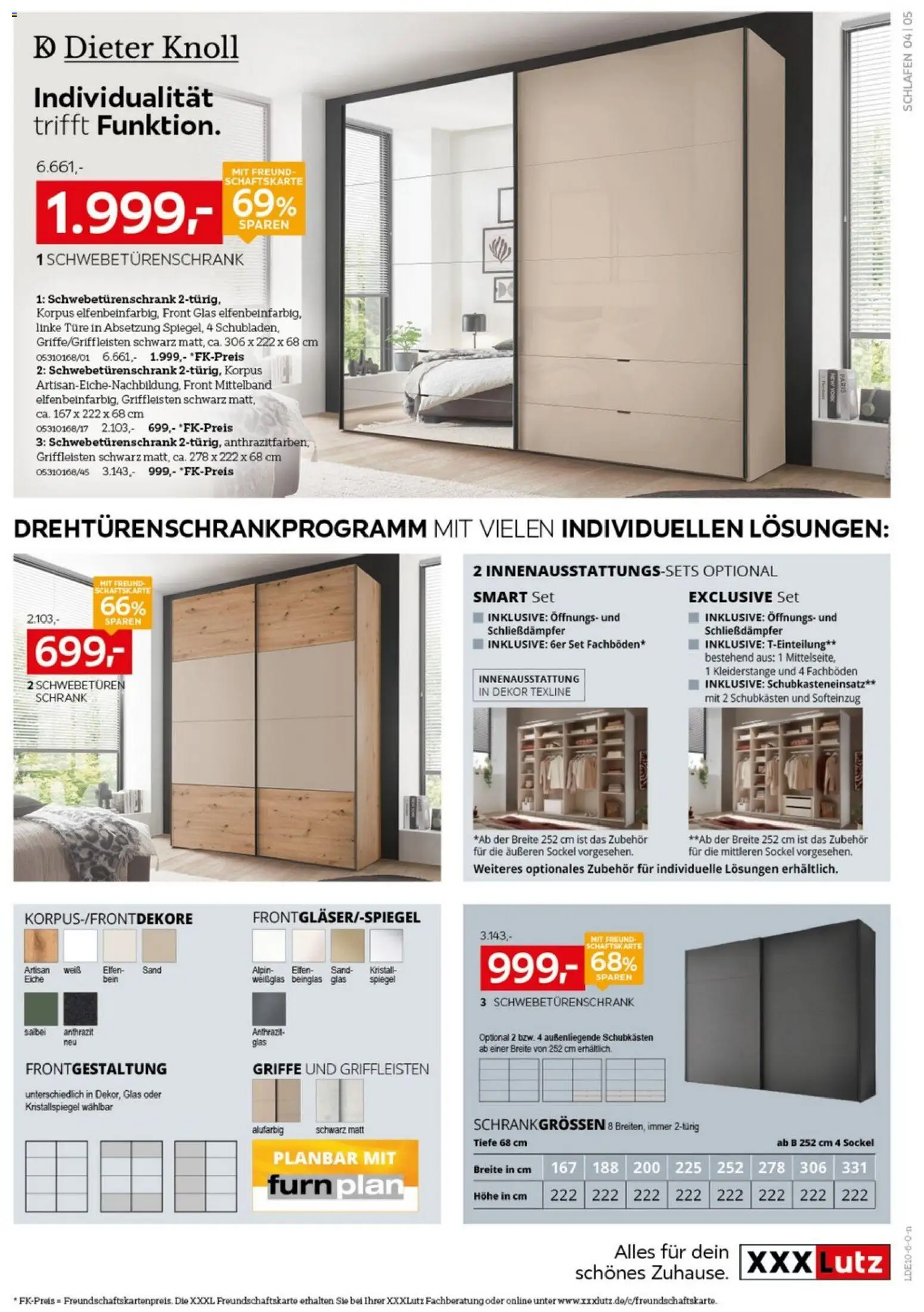 XXXLutz Schlafzimmer Spezial – gültig ab 17.10.2026 | Seite: 5 | Produkte: Schwebetürenschrank, Schrank, Spiegel