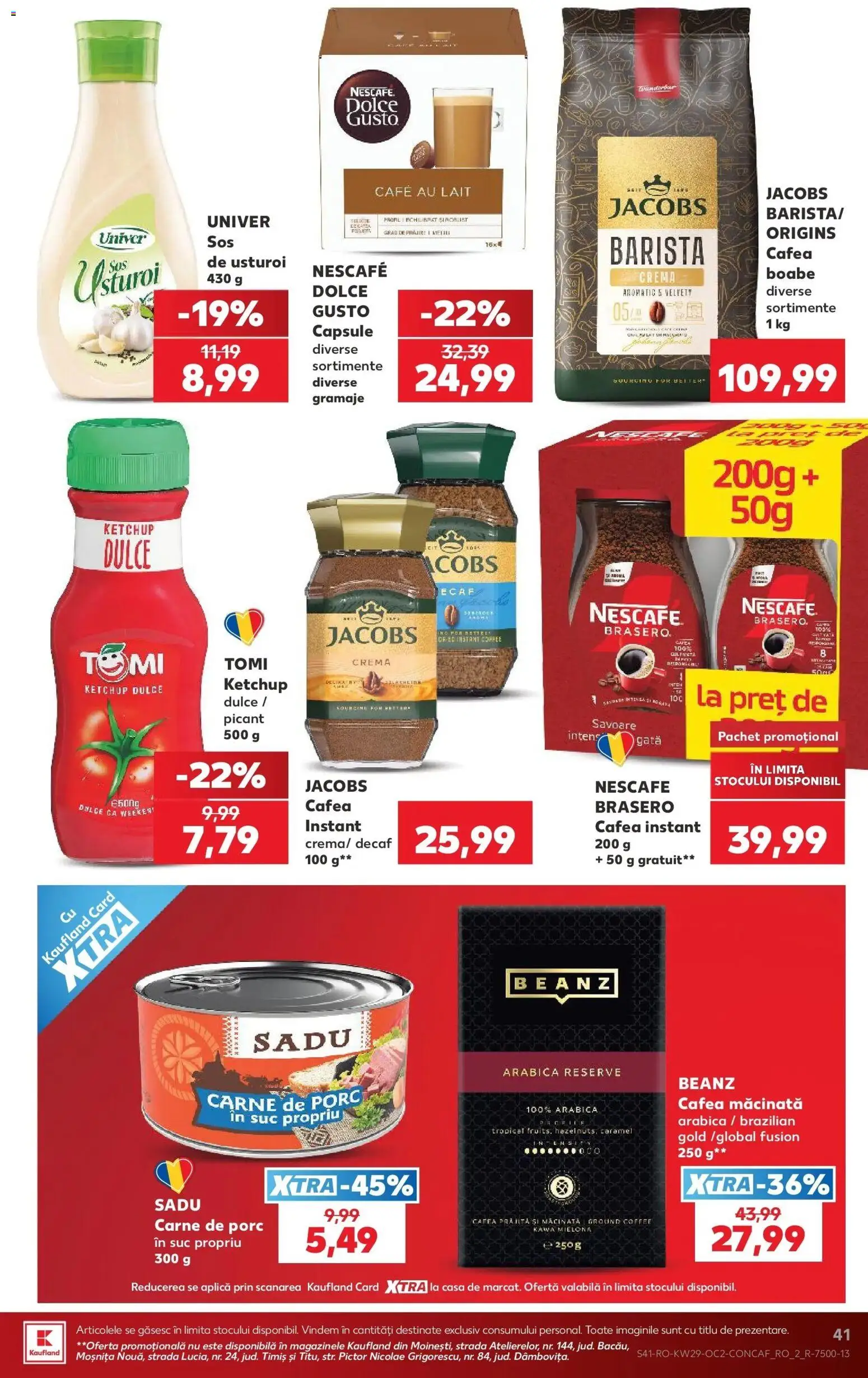 Noul catalog Kaufland – valabil de la 15.07.2026 | Pagină: 41 | Produse: Jacobs, Cafea, Suc, Usturoi