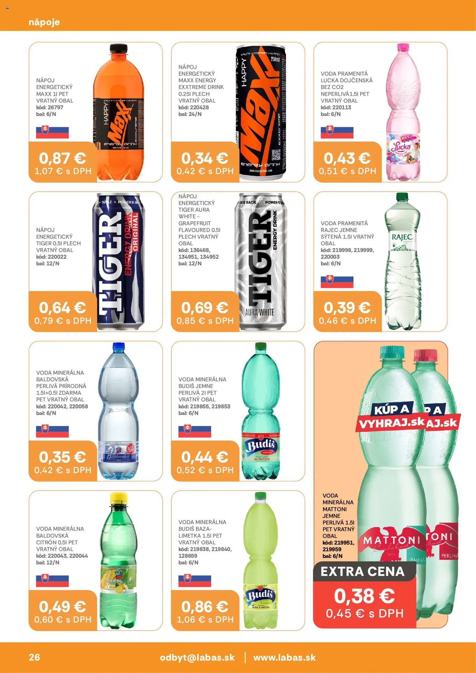 Nové Labaš akcie – leták je platný od 09.10.2026 | Strana: 26 | Produkty: Rajec, Budiš, Lucka, Baldovská