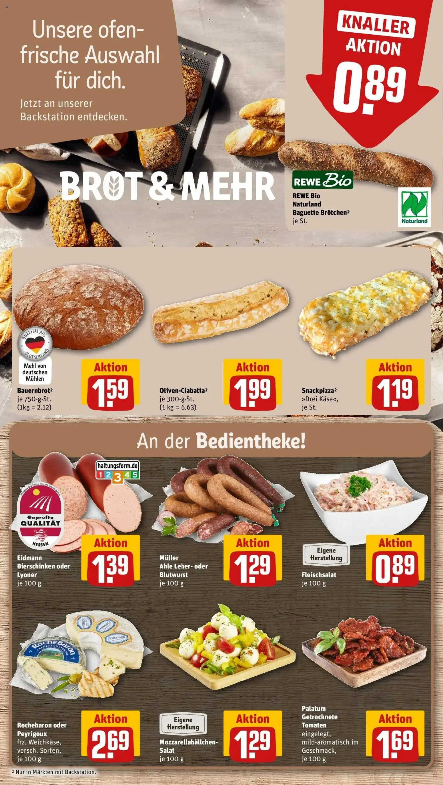 REWE Prospekt ab 24.08.2026 zum Blättern » Angebote | Seite: 10 | Produkte: Baguette, Tomaten, Brot, Salat