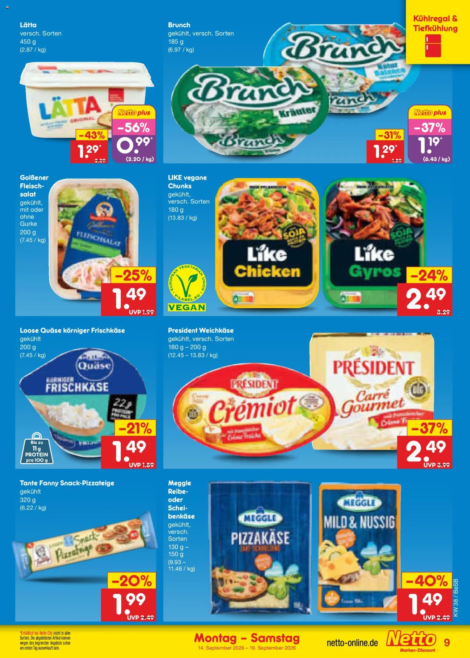 Netto Marken-Discount Prospekt – gültig ab 14.09.2026 | Seite: 11 | Produkte: Gyros, Fleisch, Salat, Frischkase