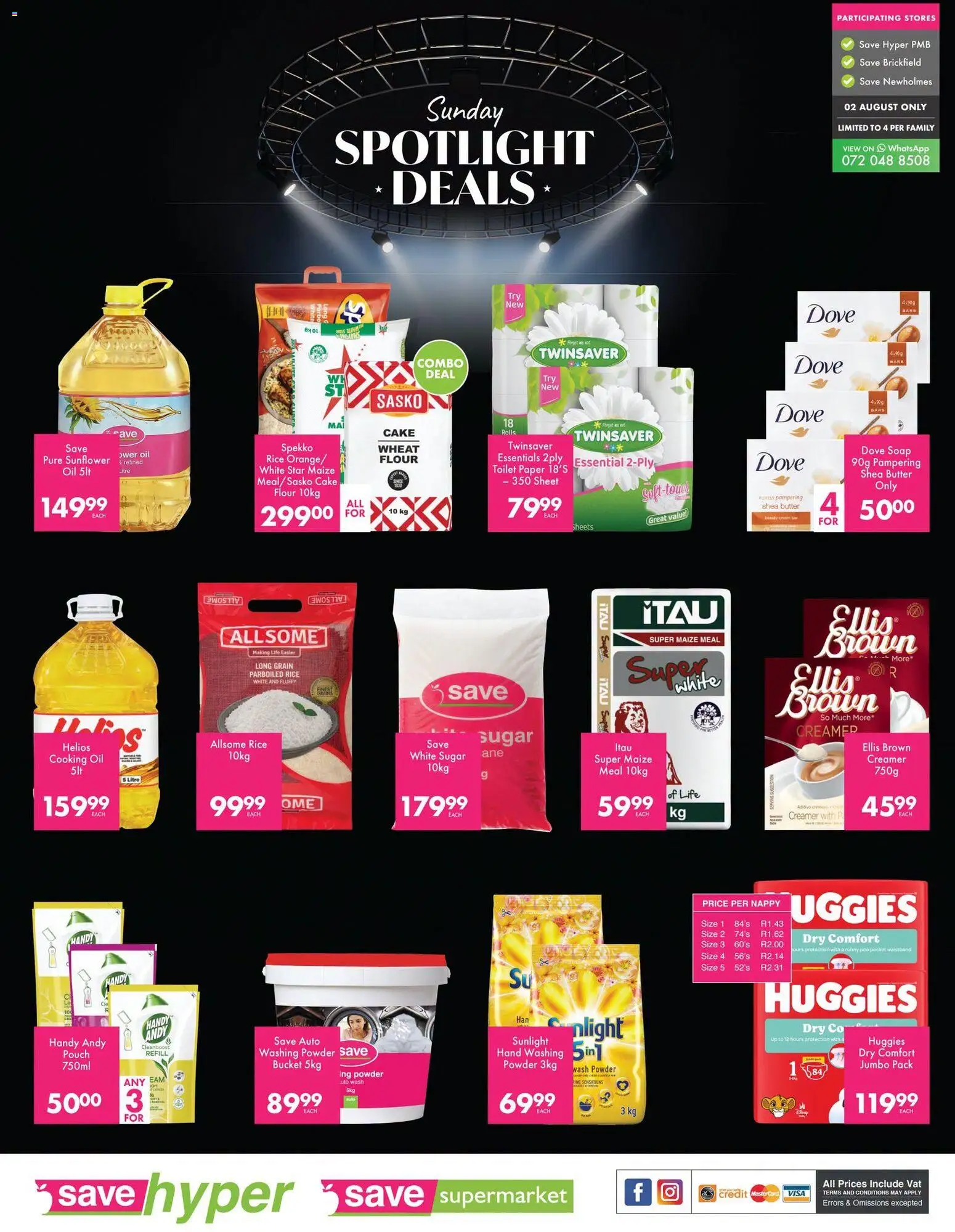 New Save catalogue – valid from 02/08/2026 | Page: 2 | Products: Maize meal, Powder, Soap, Paper