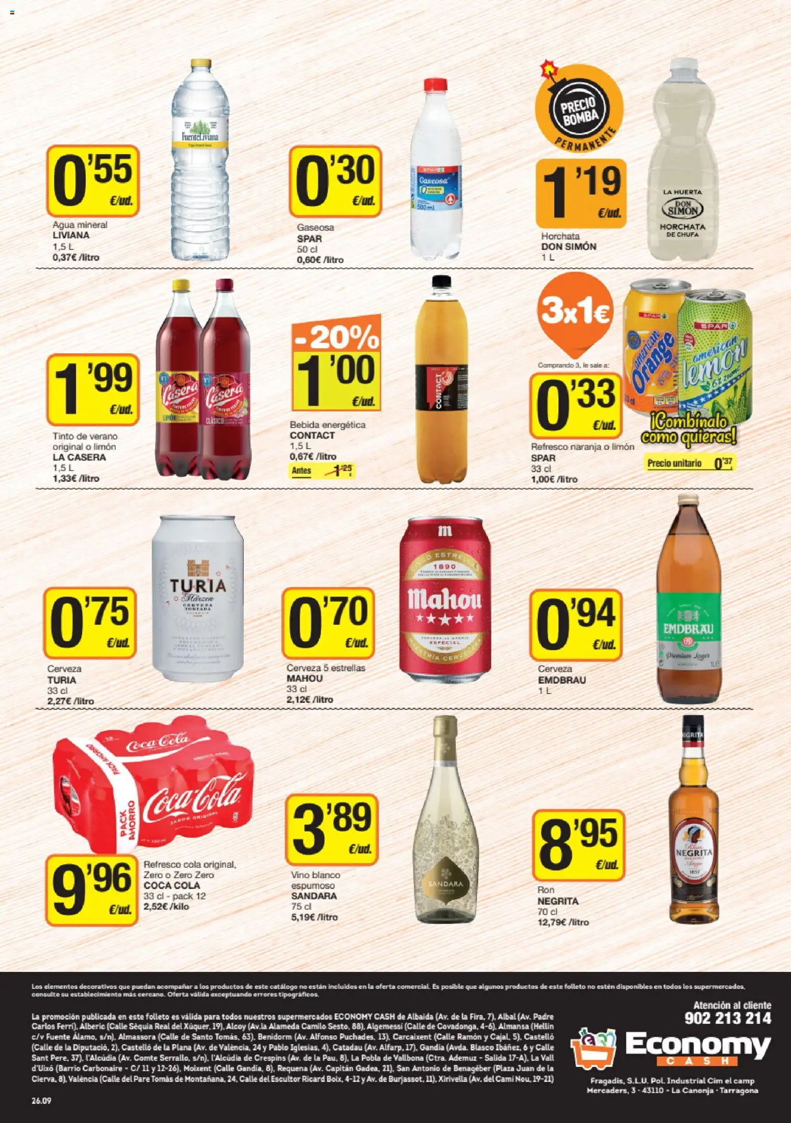 Economy Cash folleto │ válido desde el 11.06.2026 | Página: 8 | Productos: Vino, Cerveza, Ροζ πιπέρι, Agua mineral