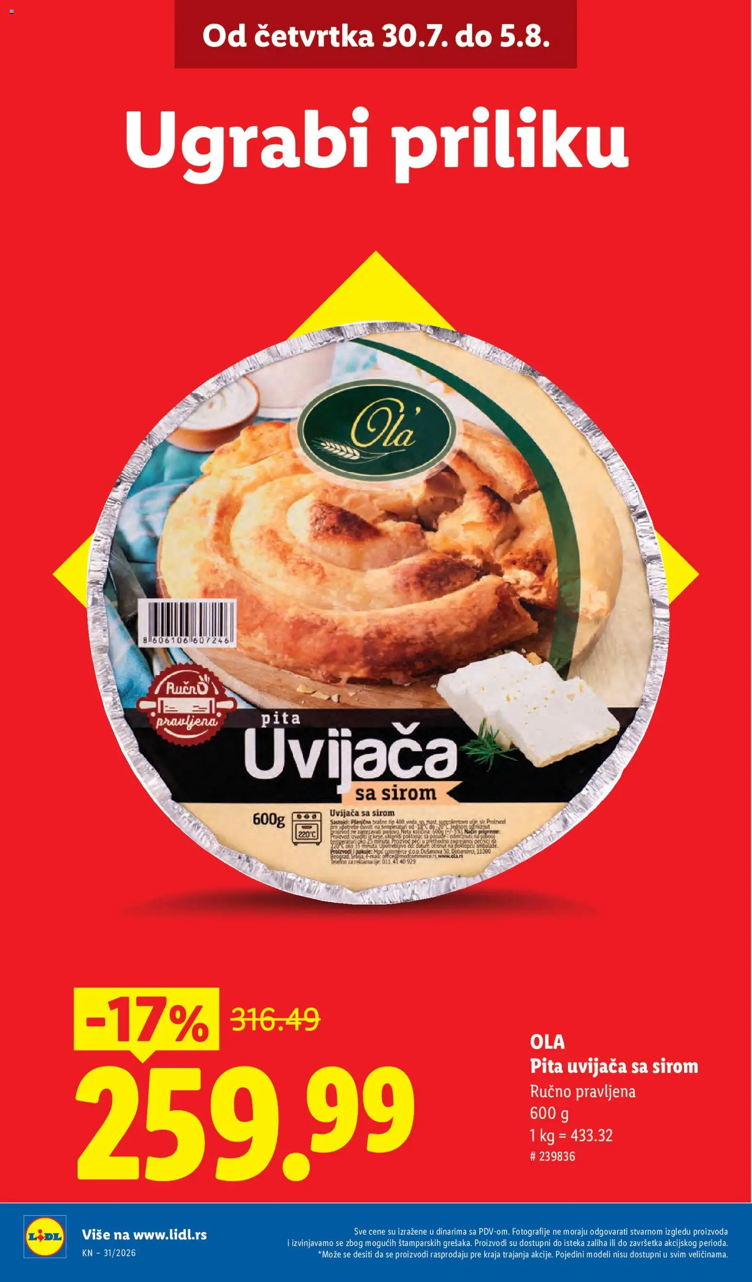 Lidl katalog - važi od 30.07.2026 | Strana: 6 | Proizvode: Pita