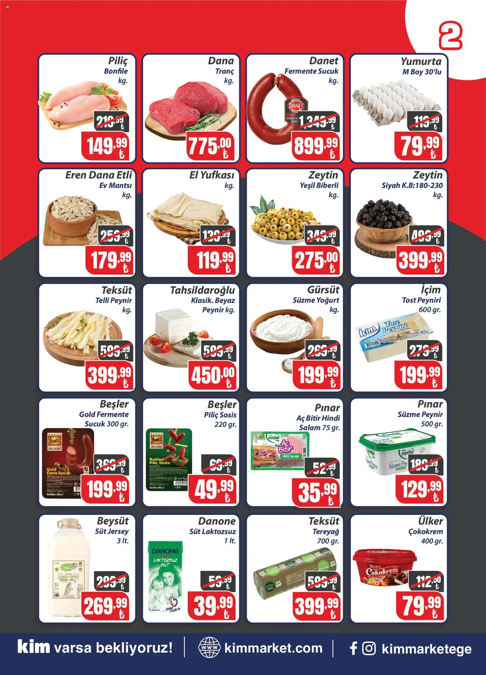 Kim Market - Katalog Şirinyer, Buca - 31 Temmuz 2026 tarihinden itibaren geçerlidir | Sayfa: 2 | Ürünler: Yumurta, Salam, Sosis, Sucuk