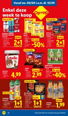 BARILLA Pastasaus of pesto, verschillende, soorten, vanaf € 3,39 tot, € 4,55 per stuk, 3 x 190 g -, 3 x 400 g - Voorbeeld van een folder van Lidl, geldig van 07/09/2026 | Pagina: 14