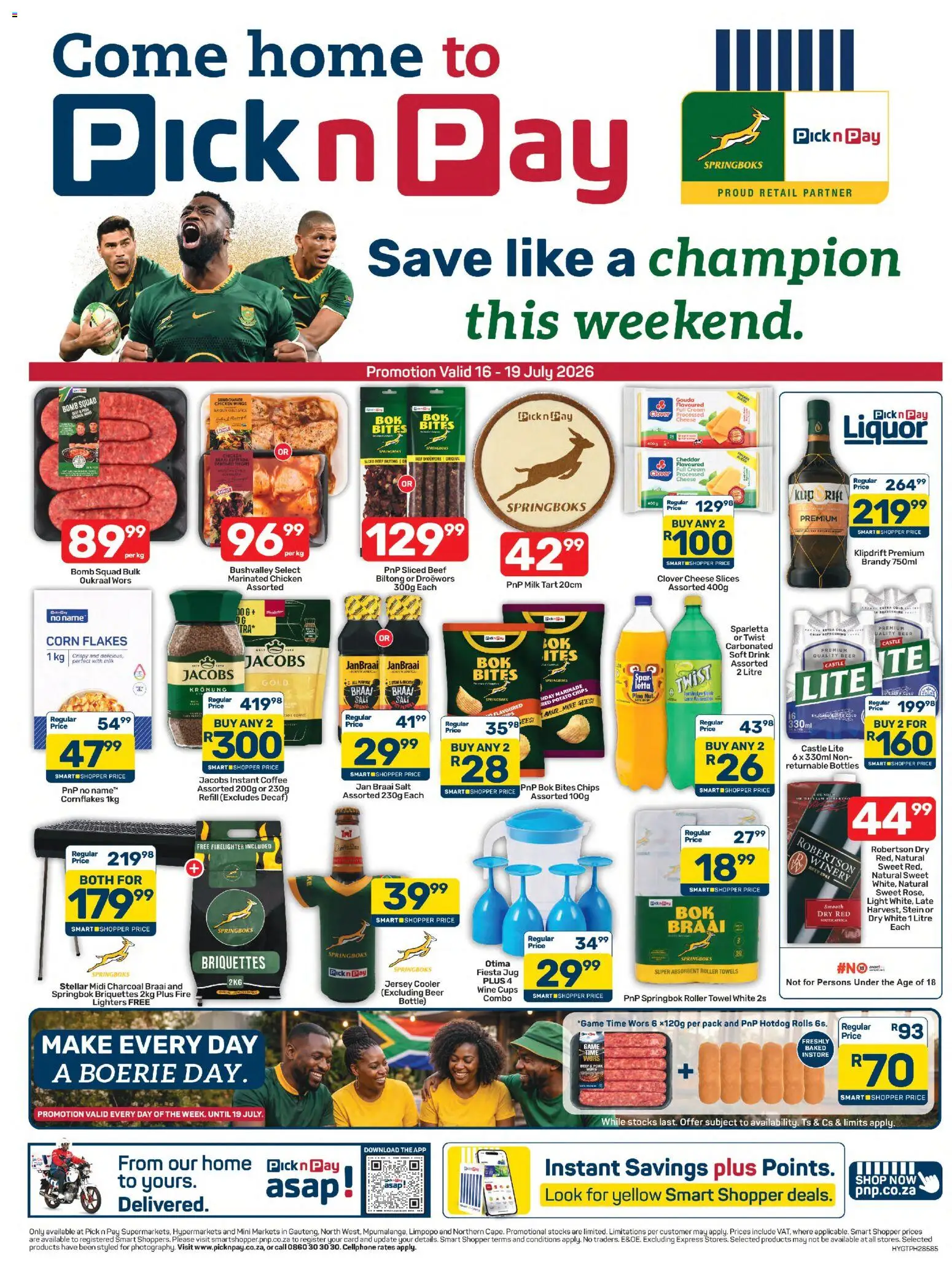 New Pick n Pay catalogue – valid from 16/07/2026 | Page: 1 | Products: Cooler, Light, Coffee, Salt