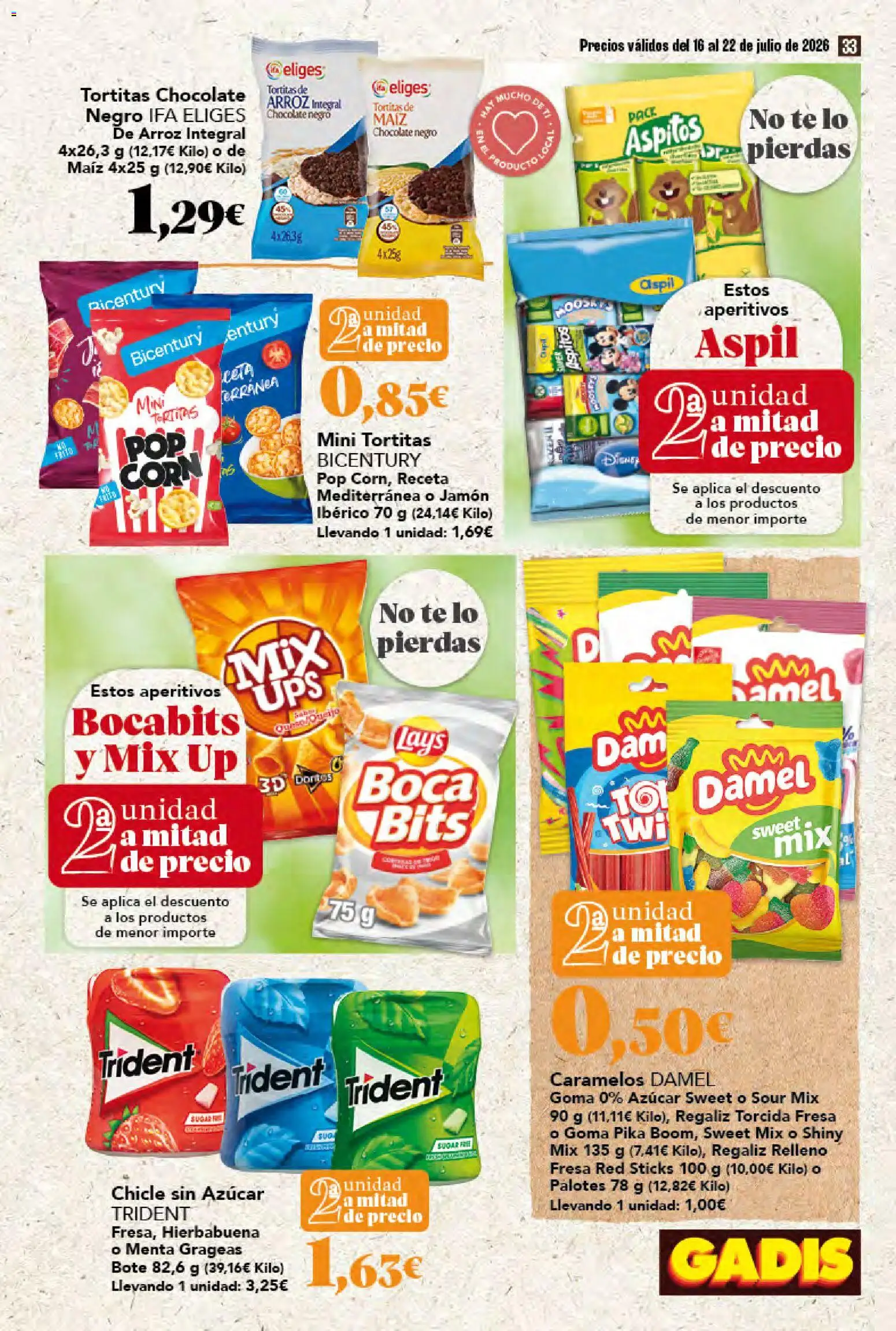 Gadis folleto │ válido desde el 16/07/2026 | Página: 33 | Productos: Chocolate, Jamón, Arroz, Té