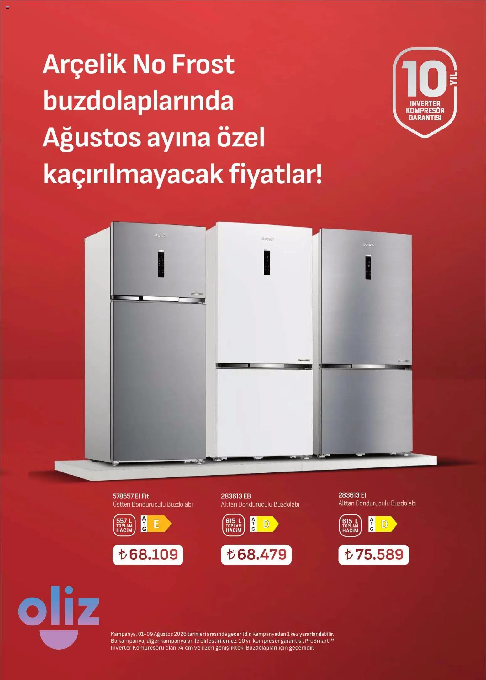 Arçelik Katalog - 01 Ağustos 2026 tarihinden itibaren geçerlidir | Sayfa: 13