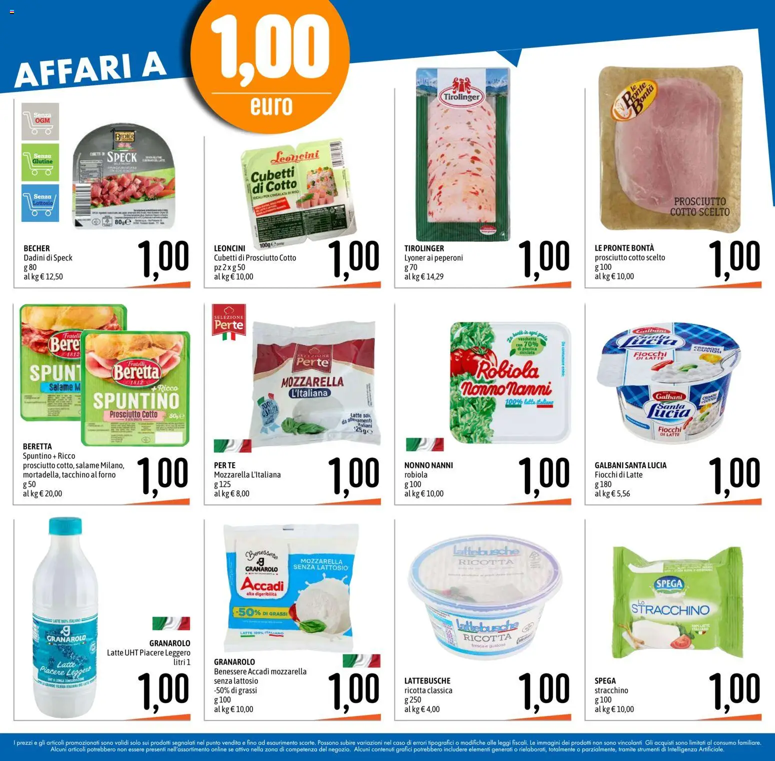 Volantino Emisfero del 10/09/2026 | Pagina: 2 | Prodotti: Fiocchi di latte, Fiocchi, Prosciutto, Stracchino