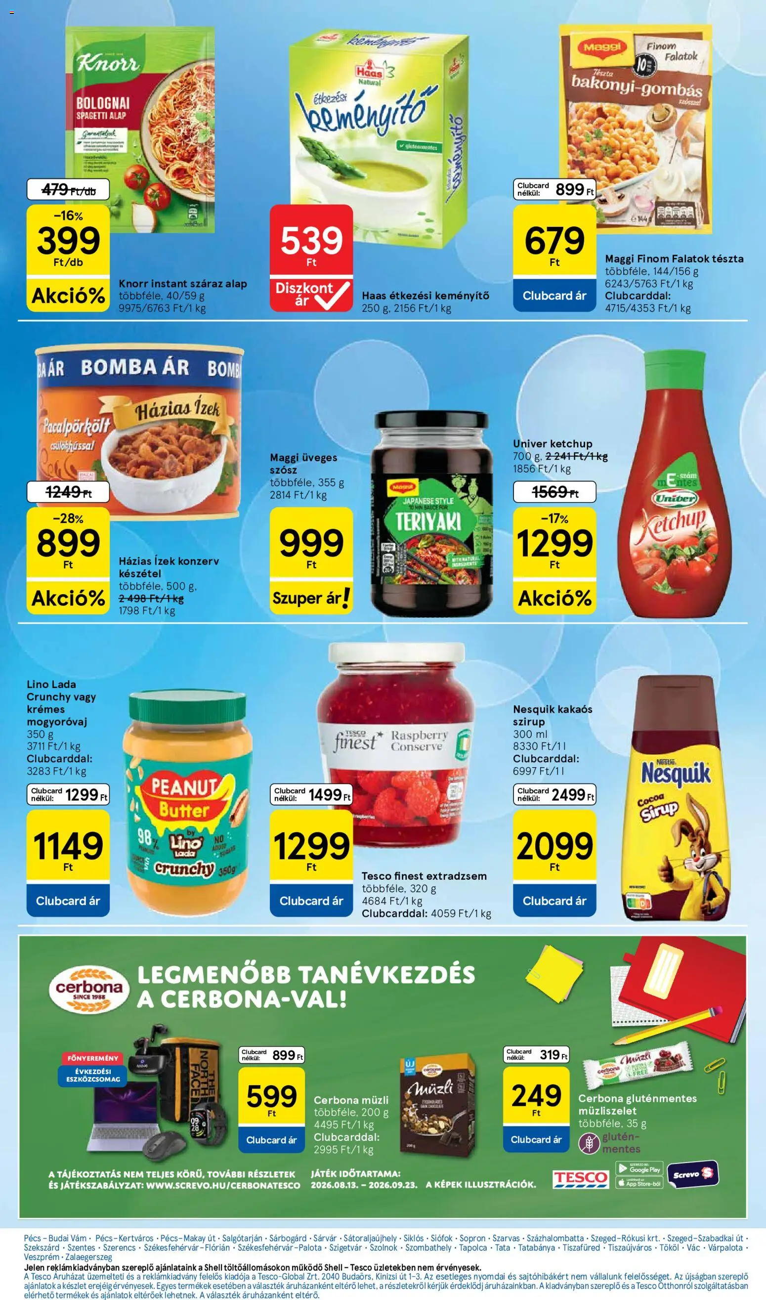 Tesco akciós ujság - amely érvényes a következő dátumtól: 2026.08.18. | Oldal: 27 | Termékek: Szirup, Maggi, Mogyoróvaj, Szósz