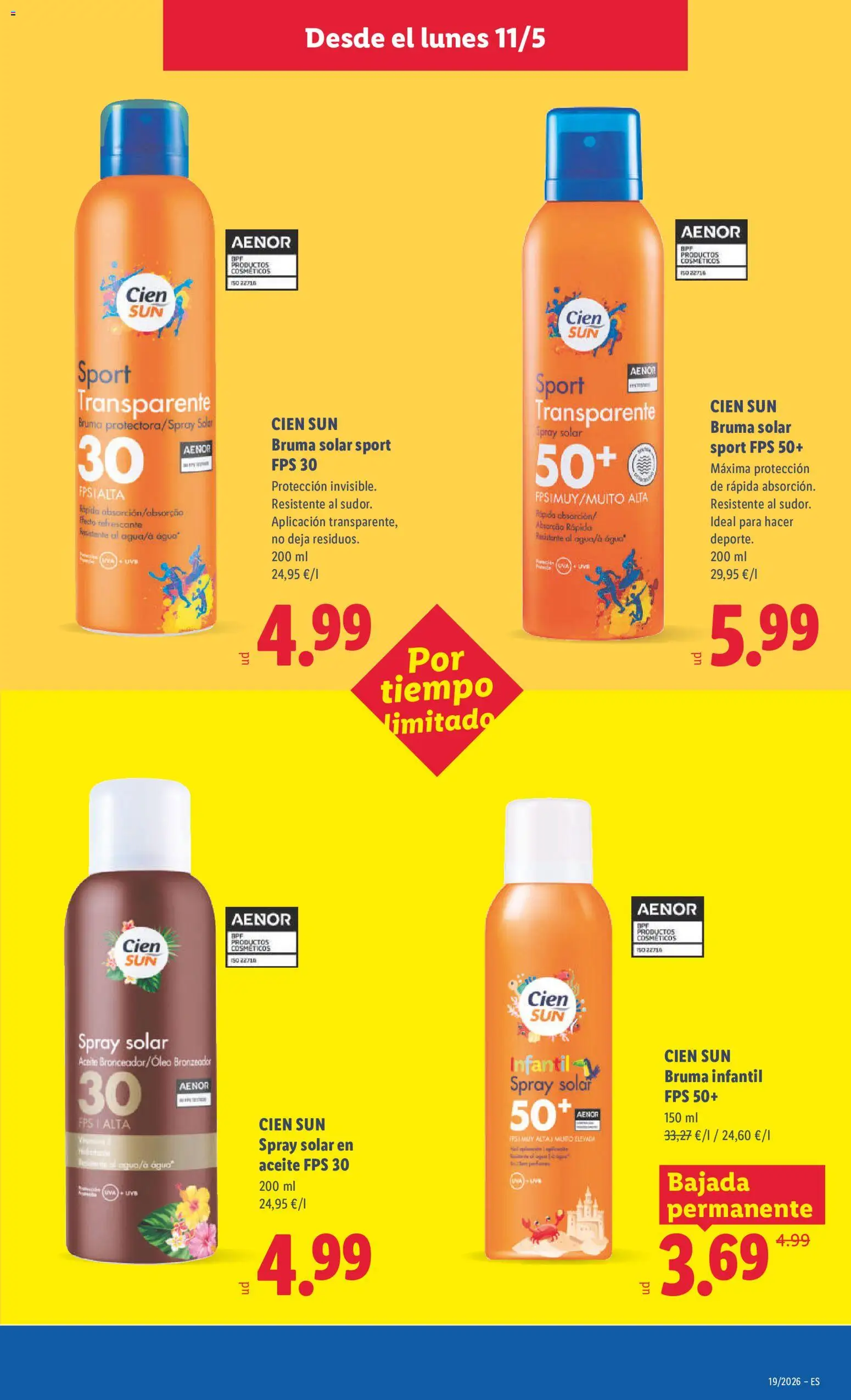 Lidl folleto de bazar │ válido desde el 11.05.2026 | Página: 23 | Productos: Spray solar, Aceite