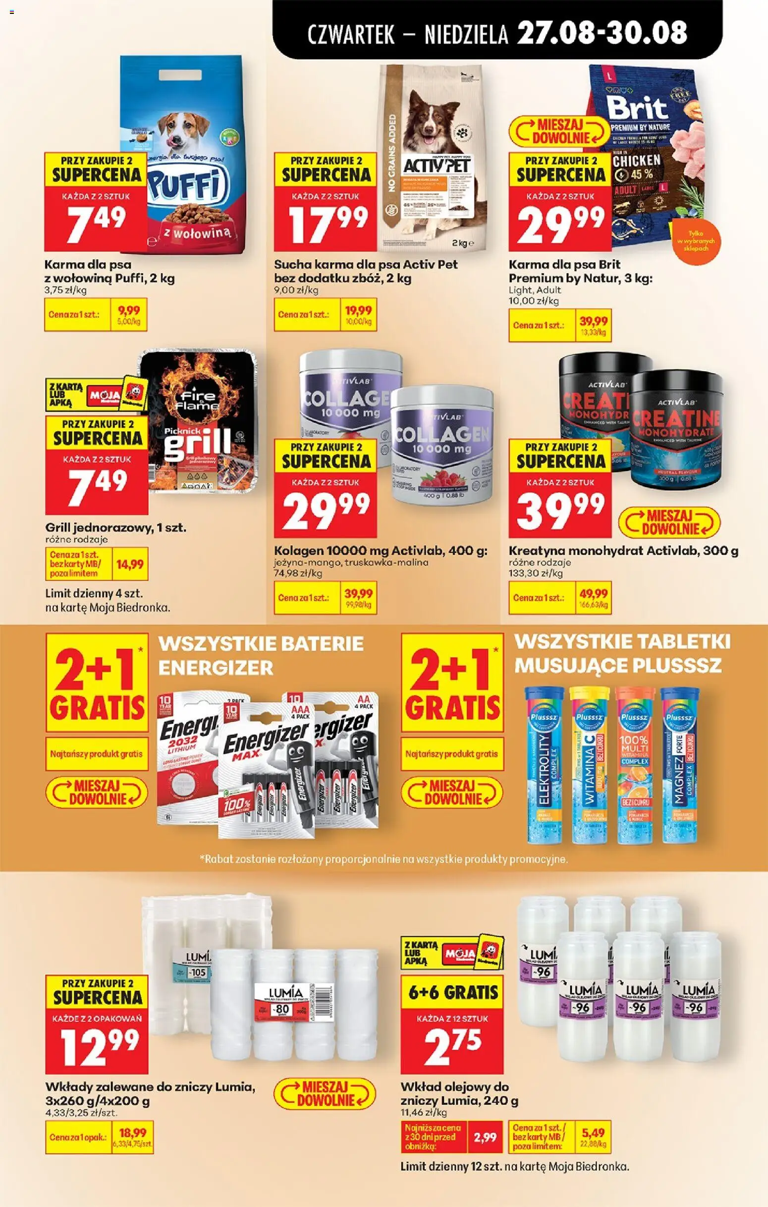 Biedronka Polsko leták - Codziennie niskie ceny od 27.08.2026 | Strana: 87 | Produkty: Gril, Kolagen, Karty, Baterie