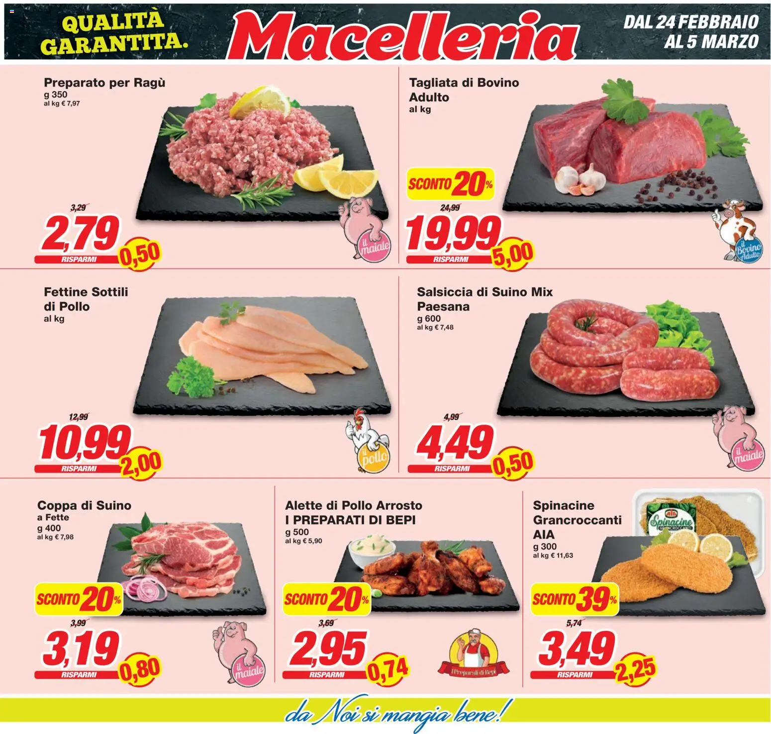 Volantino Prix del 24.02.2026 | Pagina: 10 | Prodotti: Bovino, Pollo, Suino, Salsiccia