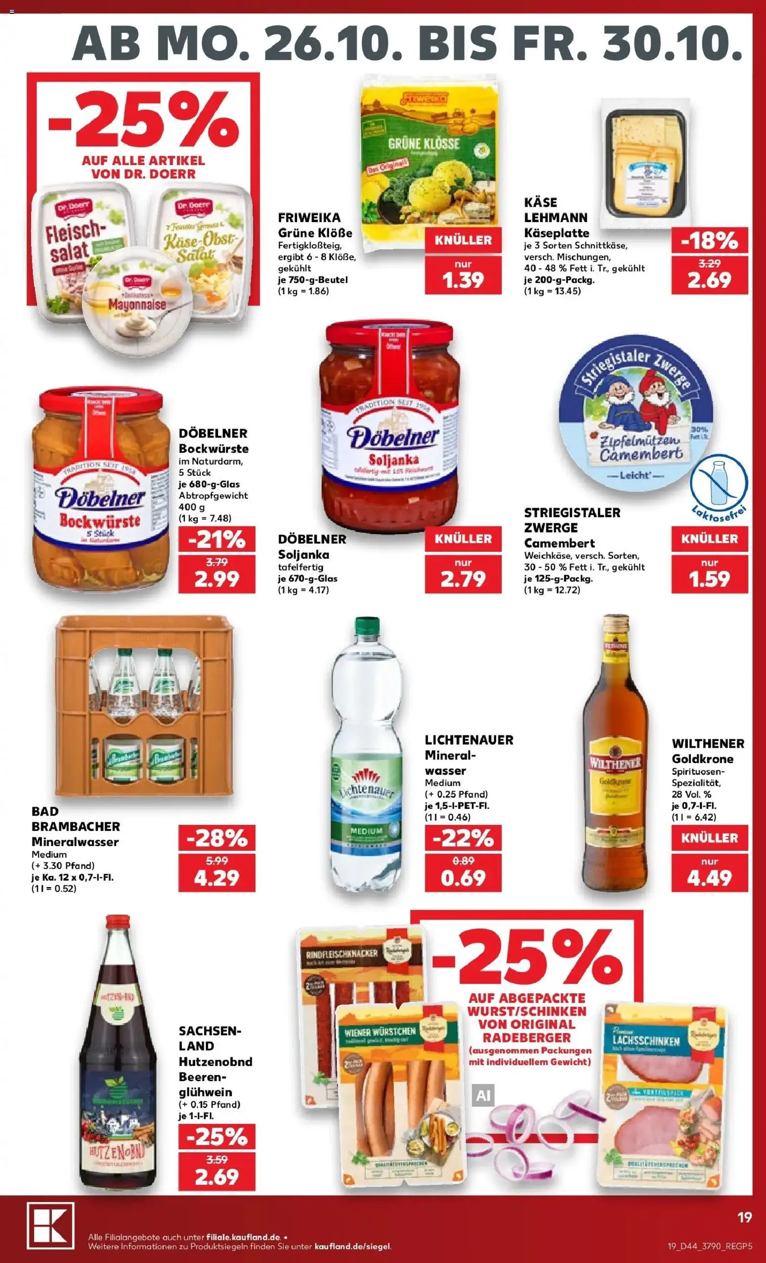 Prospekt Kaufland ab 26.10.2026 » Angebote Online zum Blättern | Seite: 23 | Produkte: Wilthener, Mineralwasser, Wasser, Salat