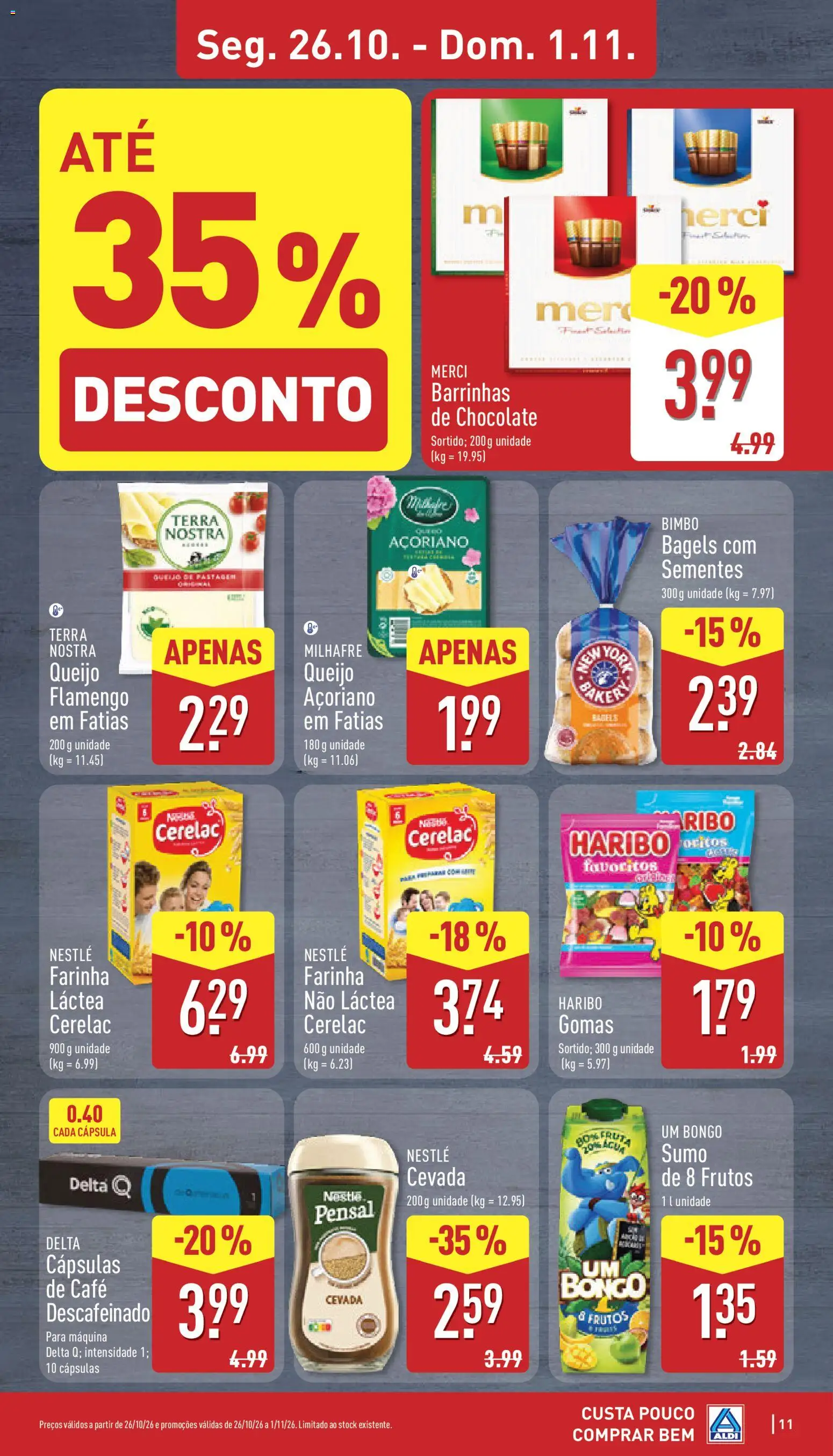 Aldi folheto │ válido de 26/10/2026 | Página: 11 | Produtos: Queijo, Nestlé, Chocolate, Farinha