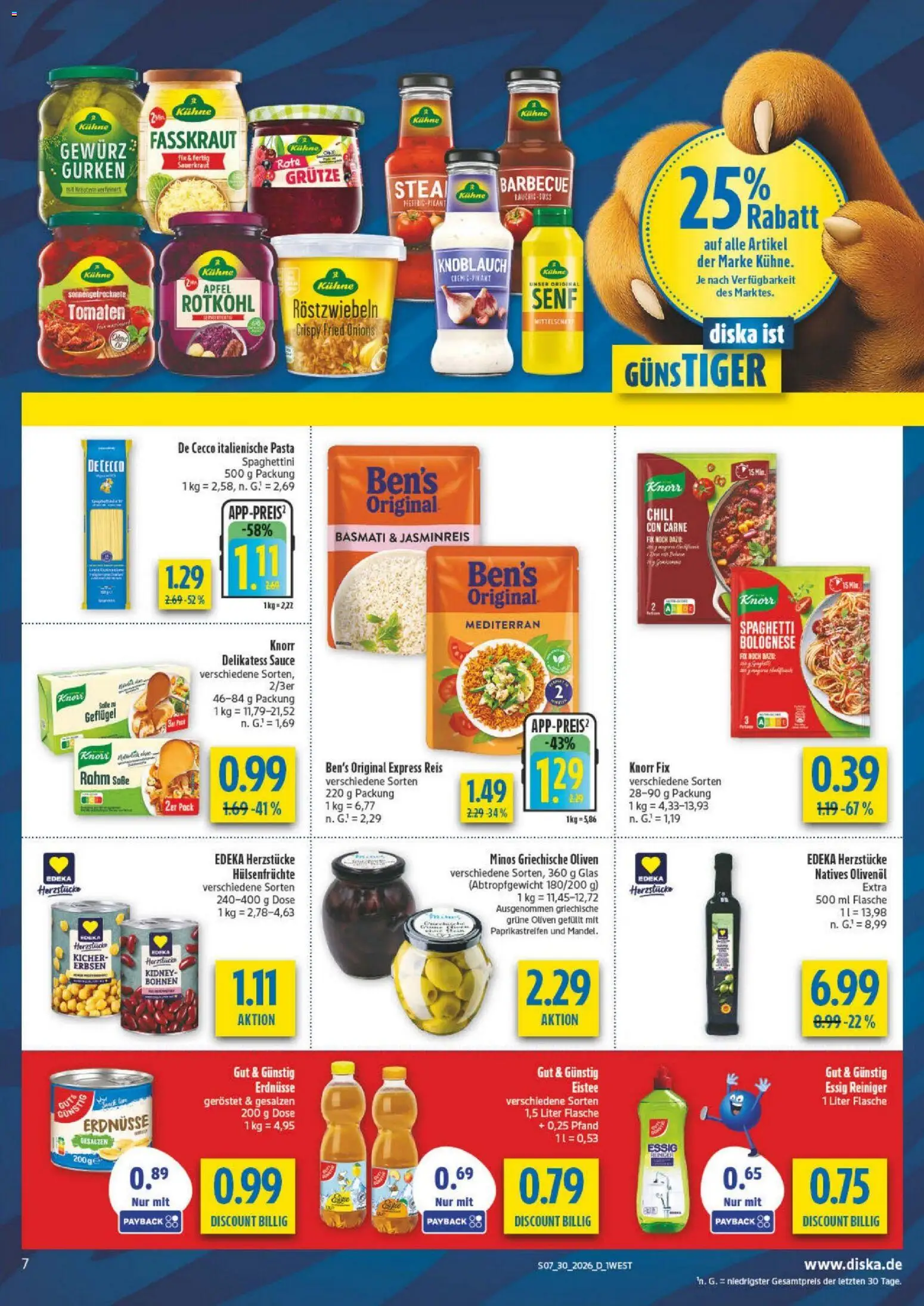 Diska - Diska Angebote Bayern KW30 – gültig ab 20.07.2026 | Seite: 7 | Produkte: Erdnüsse, Äpfel, Knoblauch, Pasta