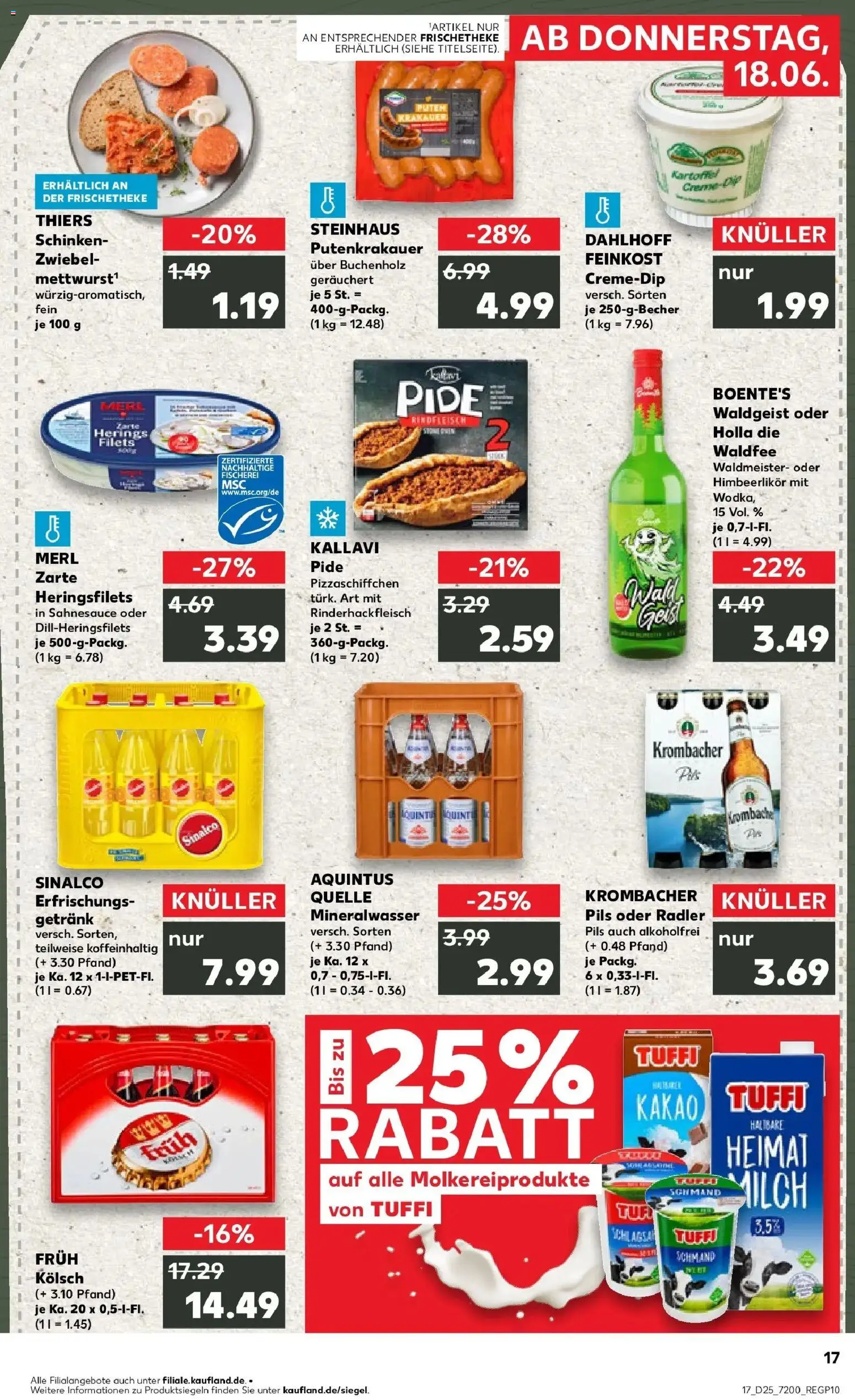 Kaufland Prospekt Remscheid – gültig ab 15.06.2026 | Seite: 2 | Produkte: Milch, Mineralwasser, Radler, Rindfleisch