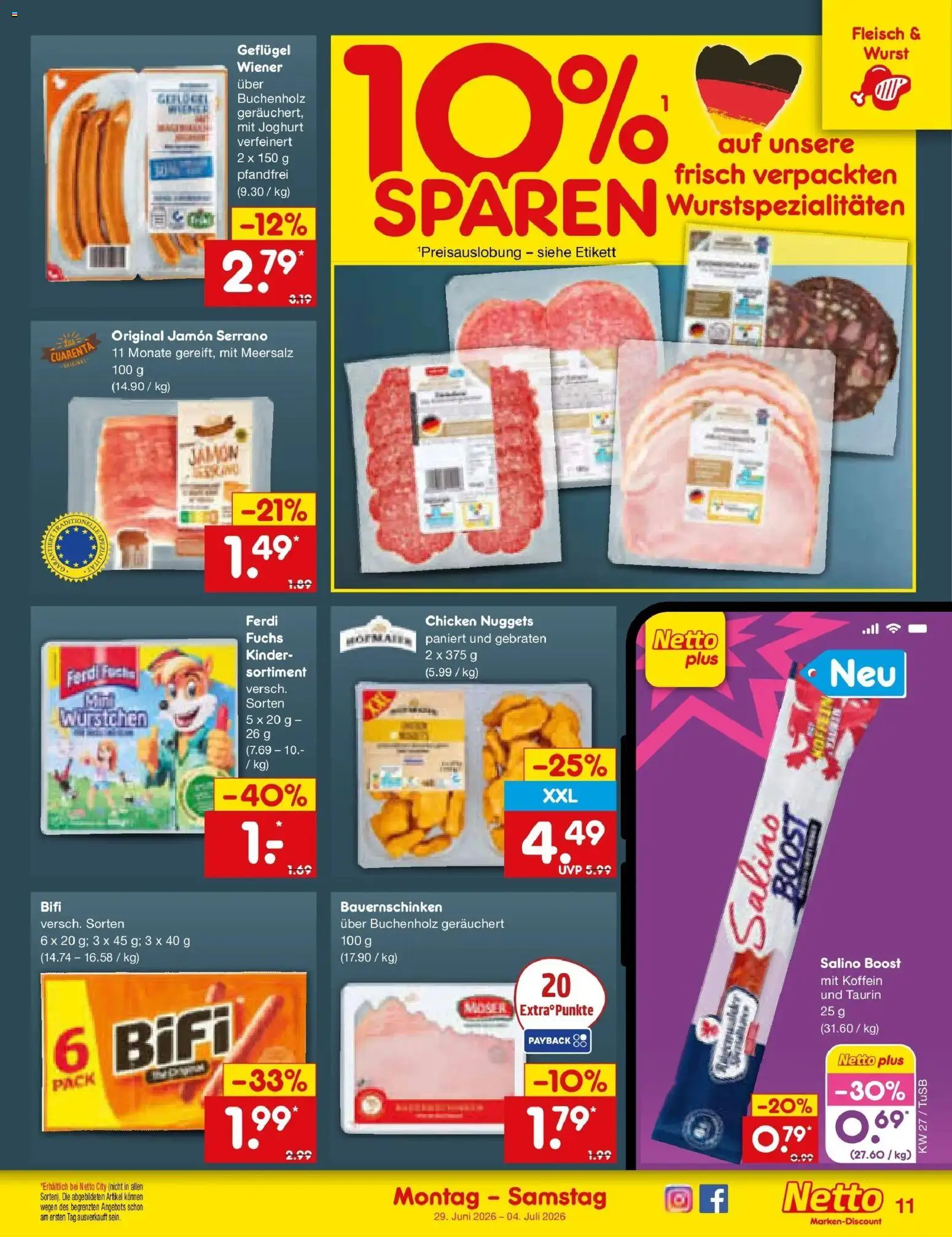 Netto Marken-Discount Prospekt Lahr-Langenwinkel – gültig ab 29.06.2026 | Seite: 15 | Produkte: Joghurt, Bifi, Wurst, Fleisch