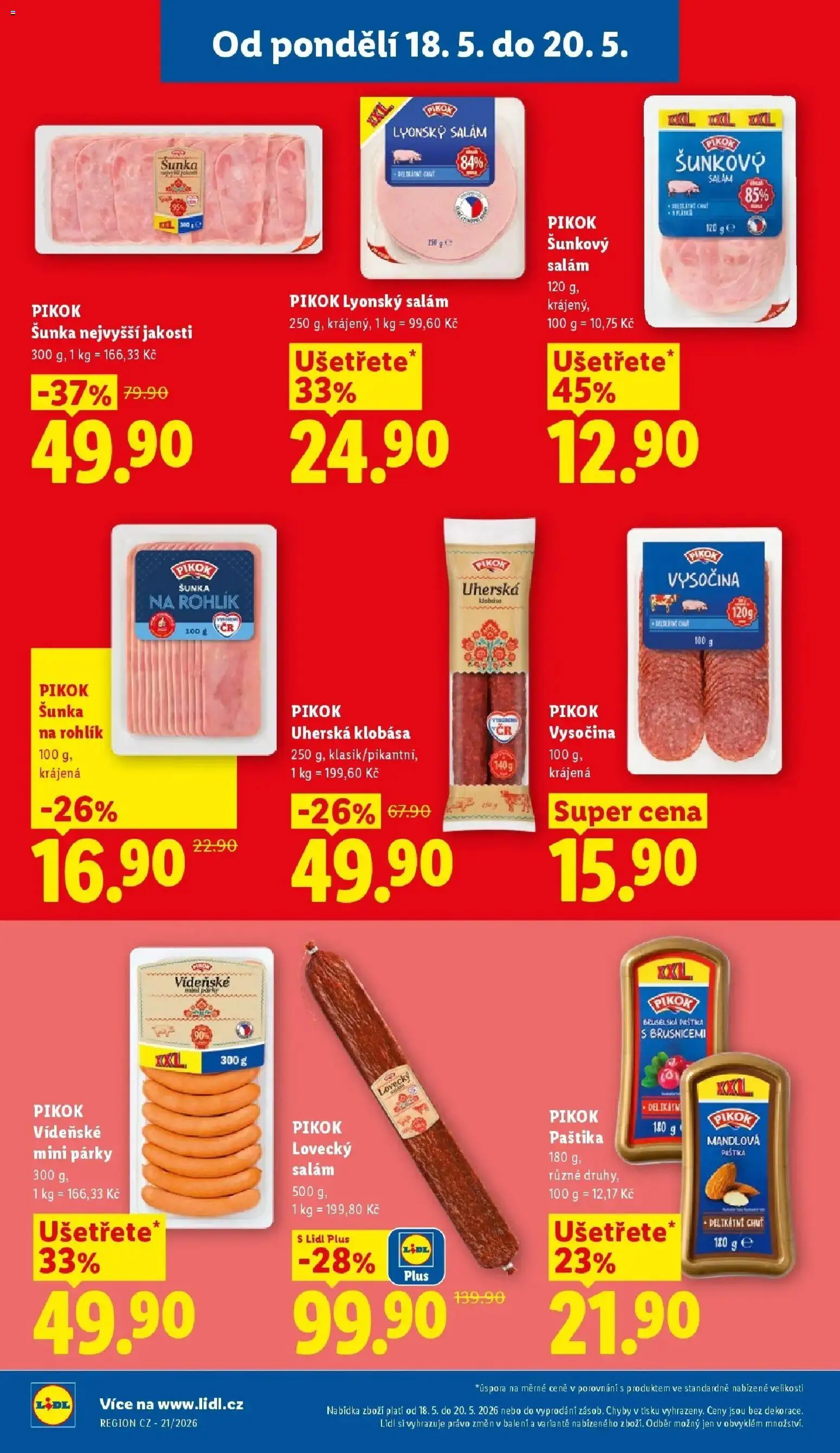 Lidl aktuální leták od 18.05.2026 | Strana: 24 | Produkty: Salám, Lyonský salám, Klobása, Paštika