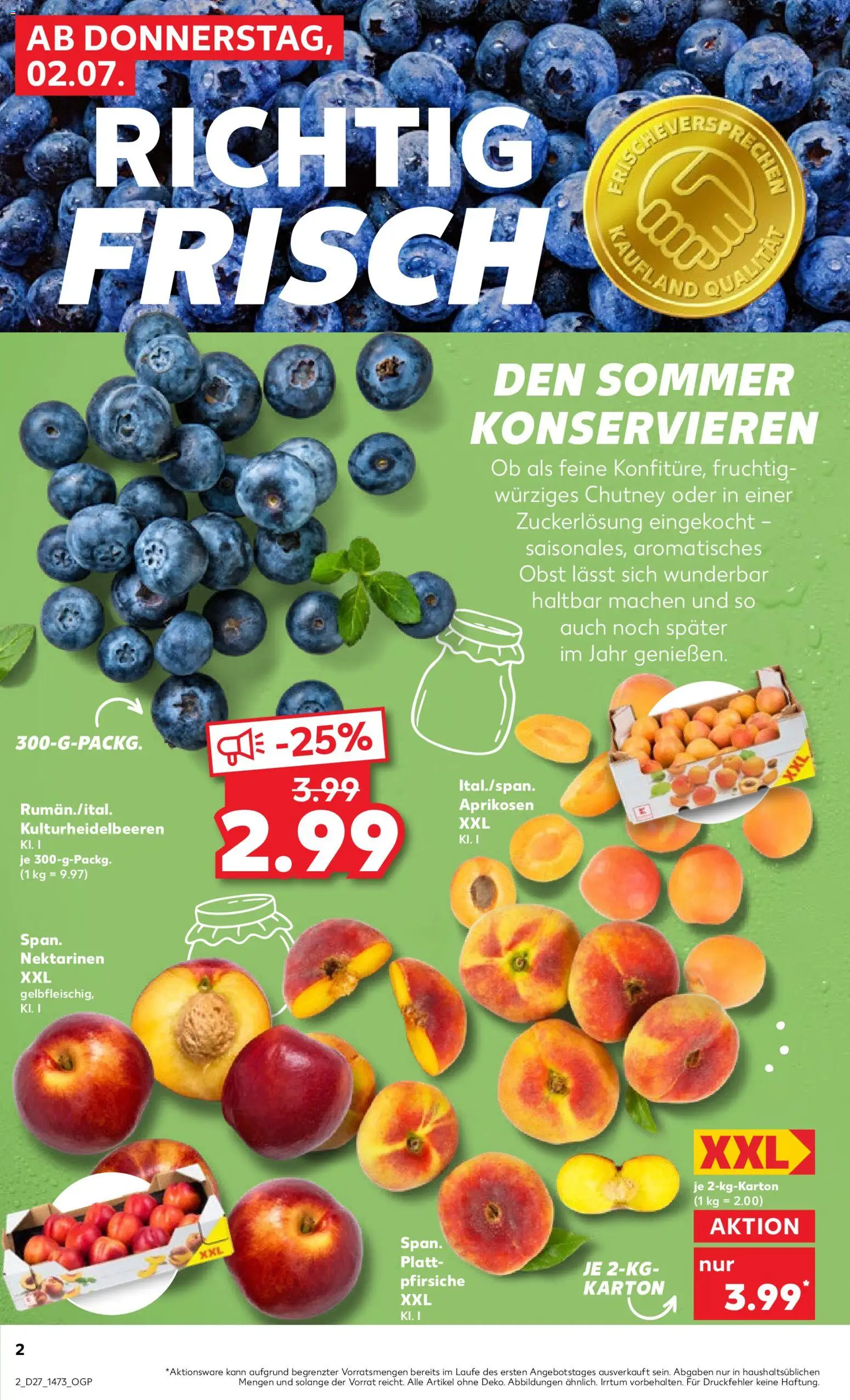 Kaufland Prospekt Potsdam – gültig ab 02.07.2026 | Seite: 2 | Produkte: Nektarinen, Obst