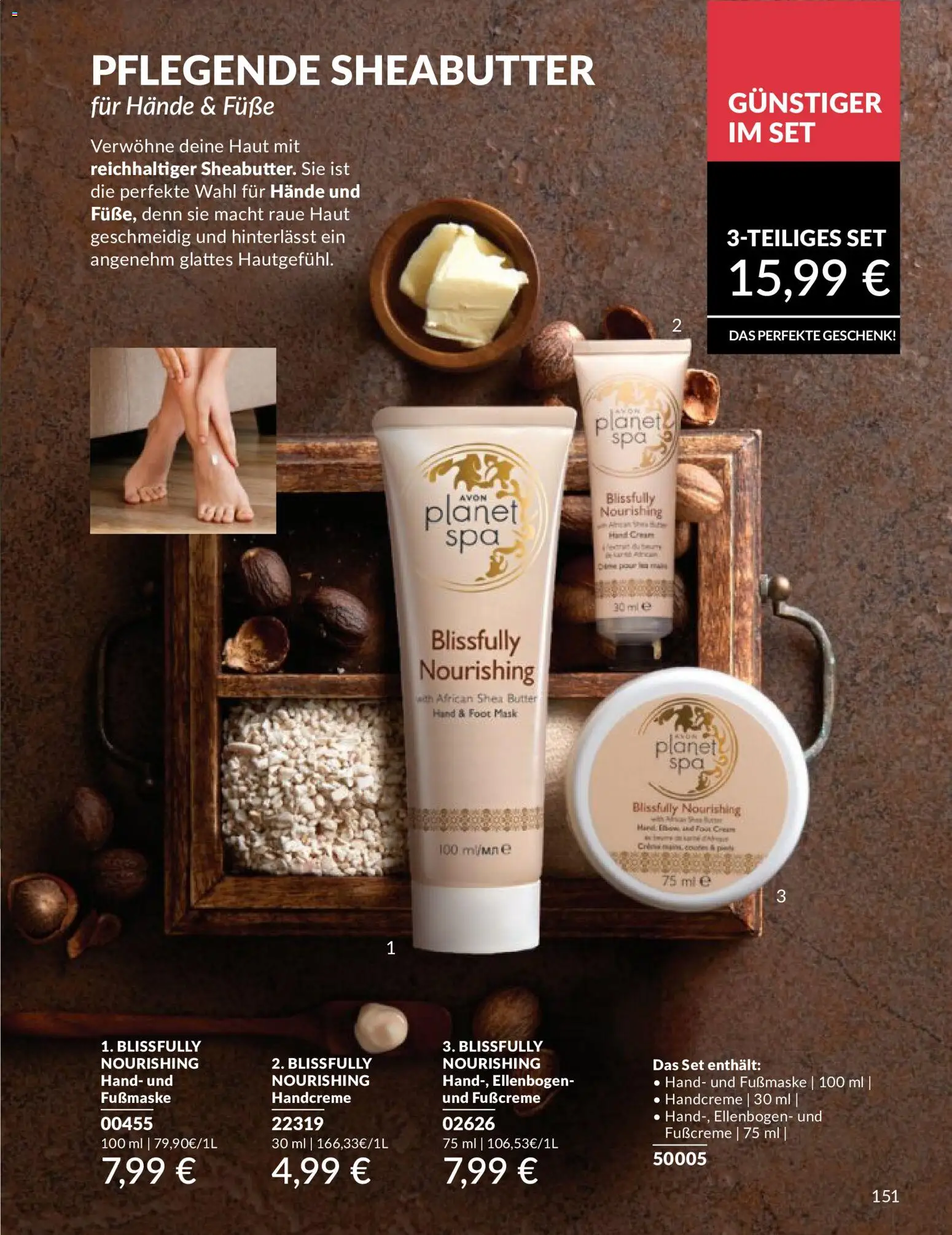 AVON Katalog Juni 2026 – gültig ab 01.06.2026 | Seite: 151 | Produkte: Butter, Handcreme, Fußcreme, Fußmaske