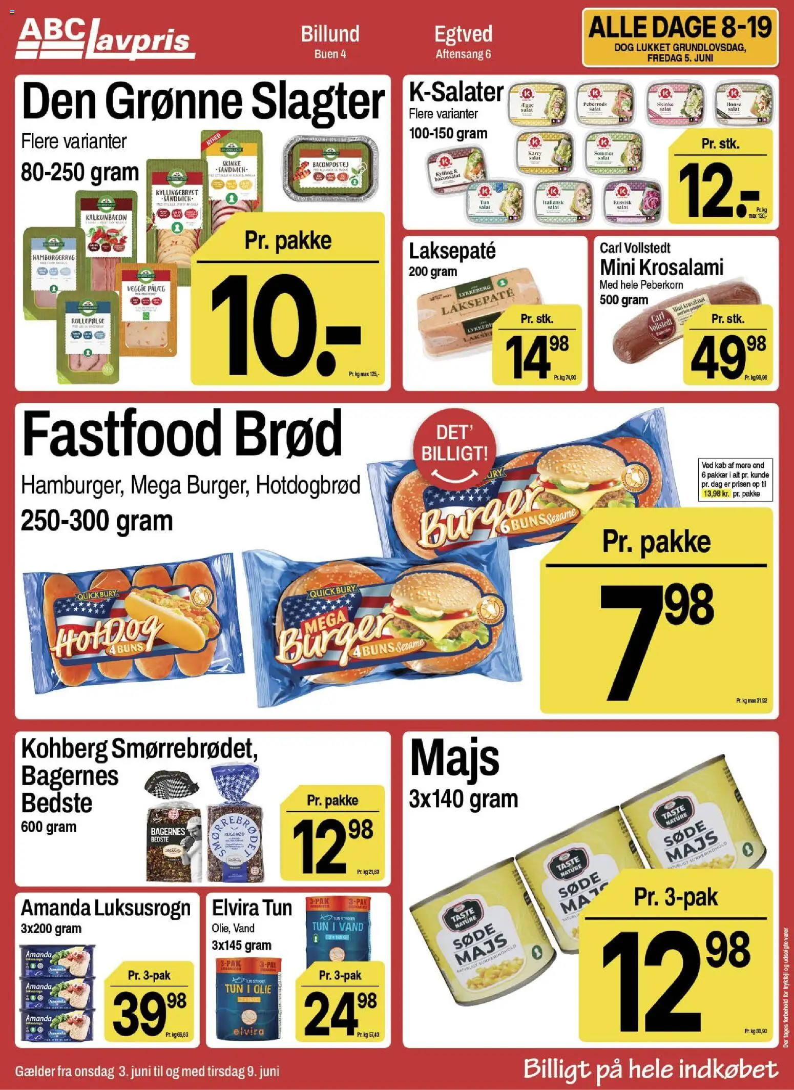 Abc Lavpris tilbudsavis – gyldig fra 03.06.2026 | Side: 5 | Produkter: Skinke, Salat, Majs, Russisk salat