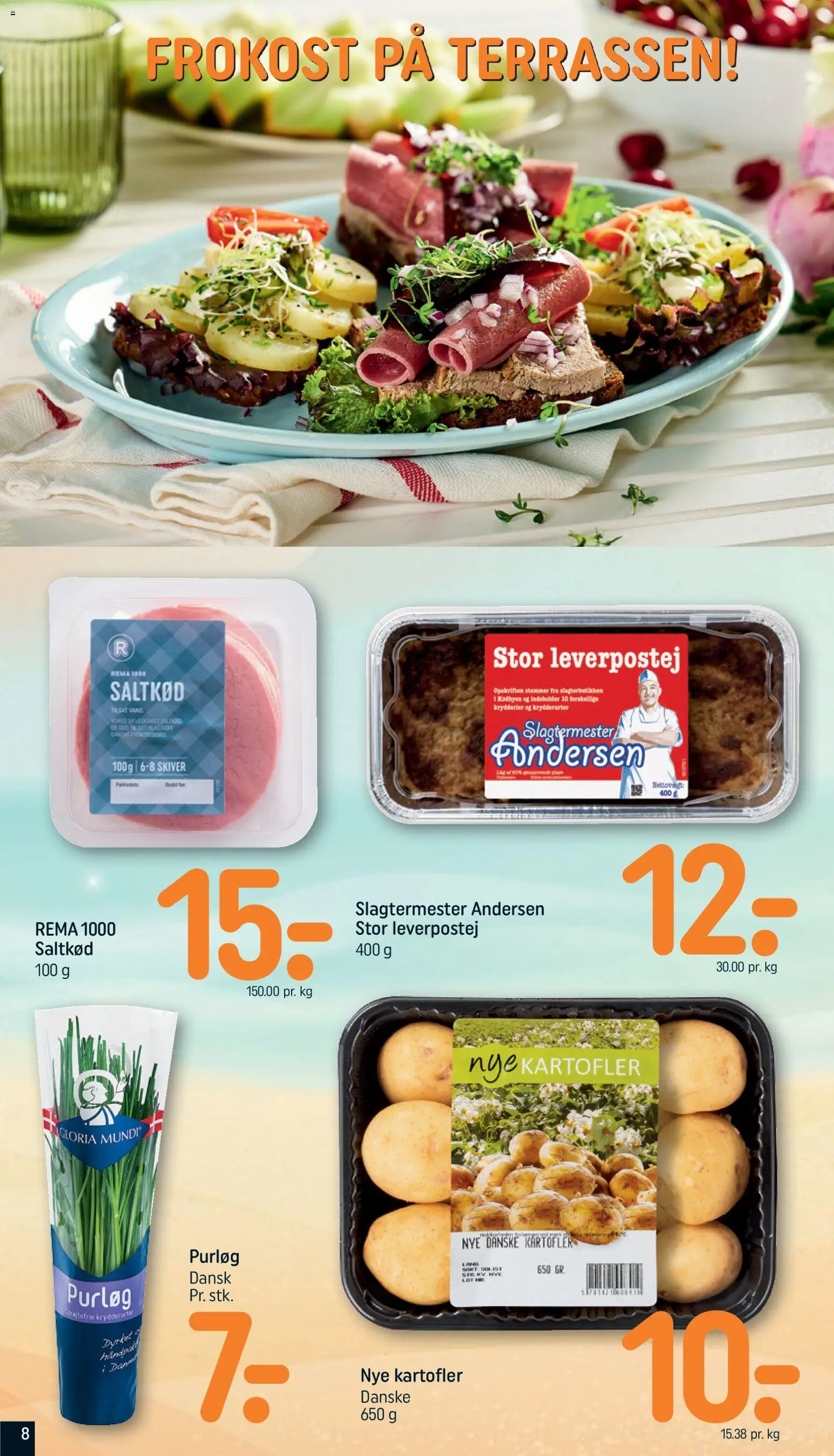 Rema 1000 tilbudsavis – gyldig fra 12/07/2026 | Side: 8 | Produkter: Purløg, Kartofler, Leverpostej