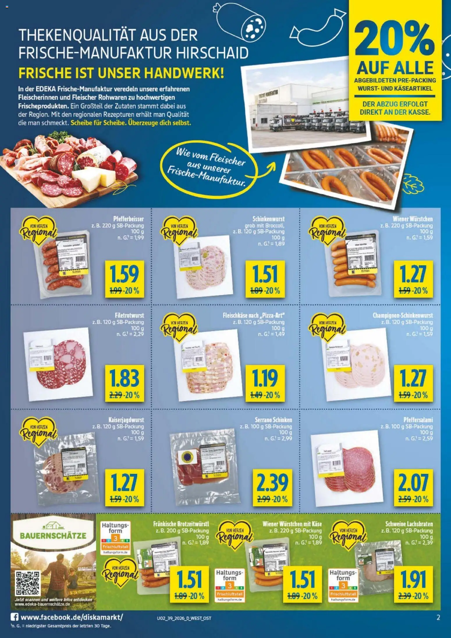 Diska Bayern – gültig ab 21.09.2026 | Seite: 2 | Produkte: Wiener wurstchen, Käse, Wurst, Schinken