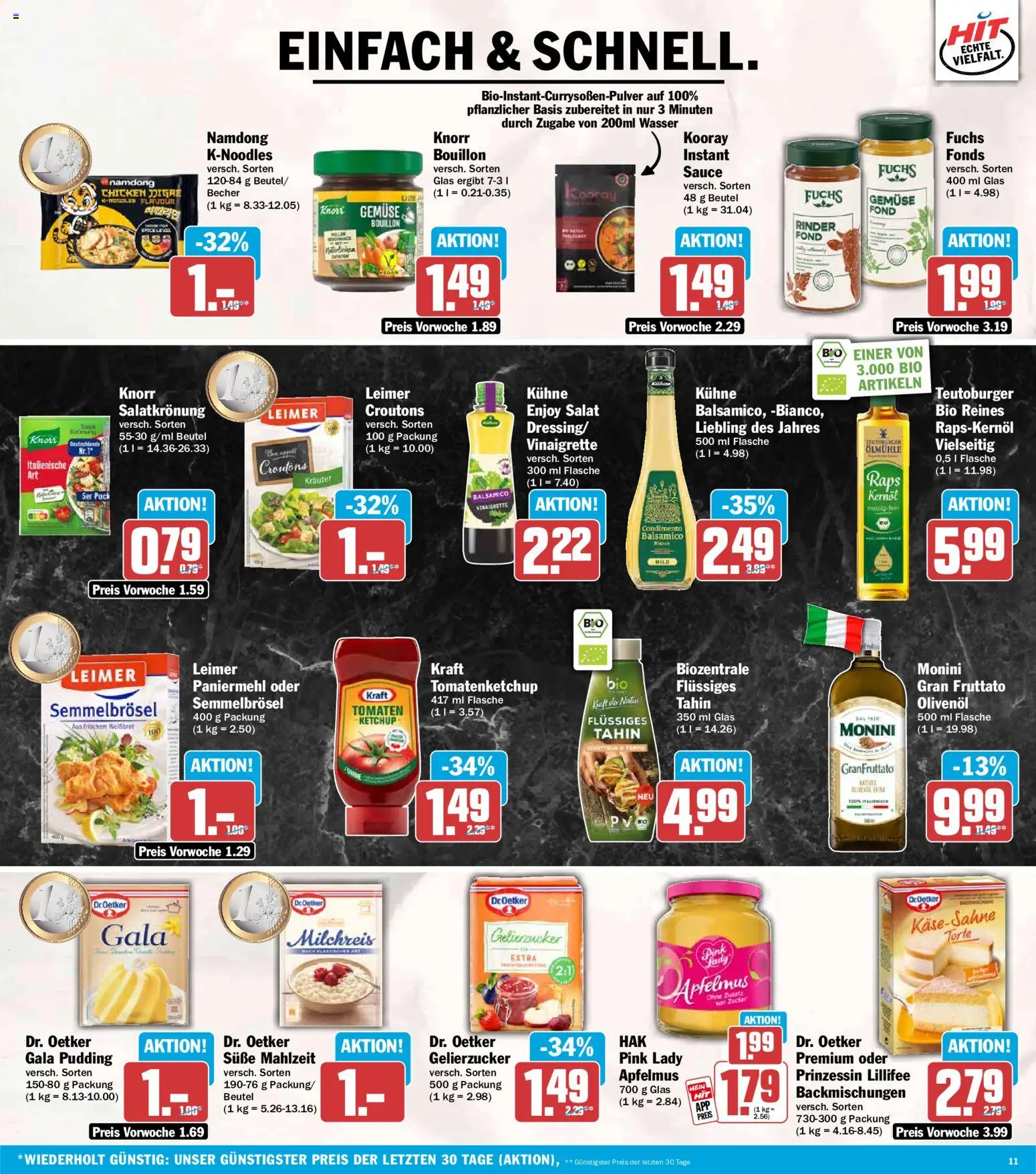 HIT Prospekt – gültig ab 06.07.2026 | Seite: 11 | Produkte: Balsamico, Tomaten, Knorr, Salat