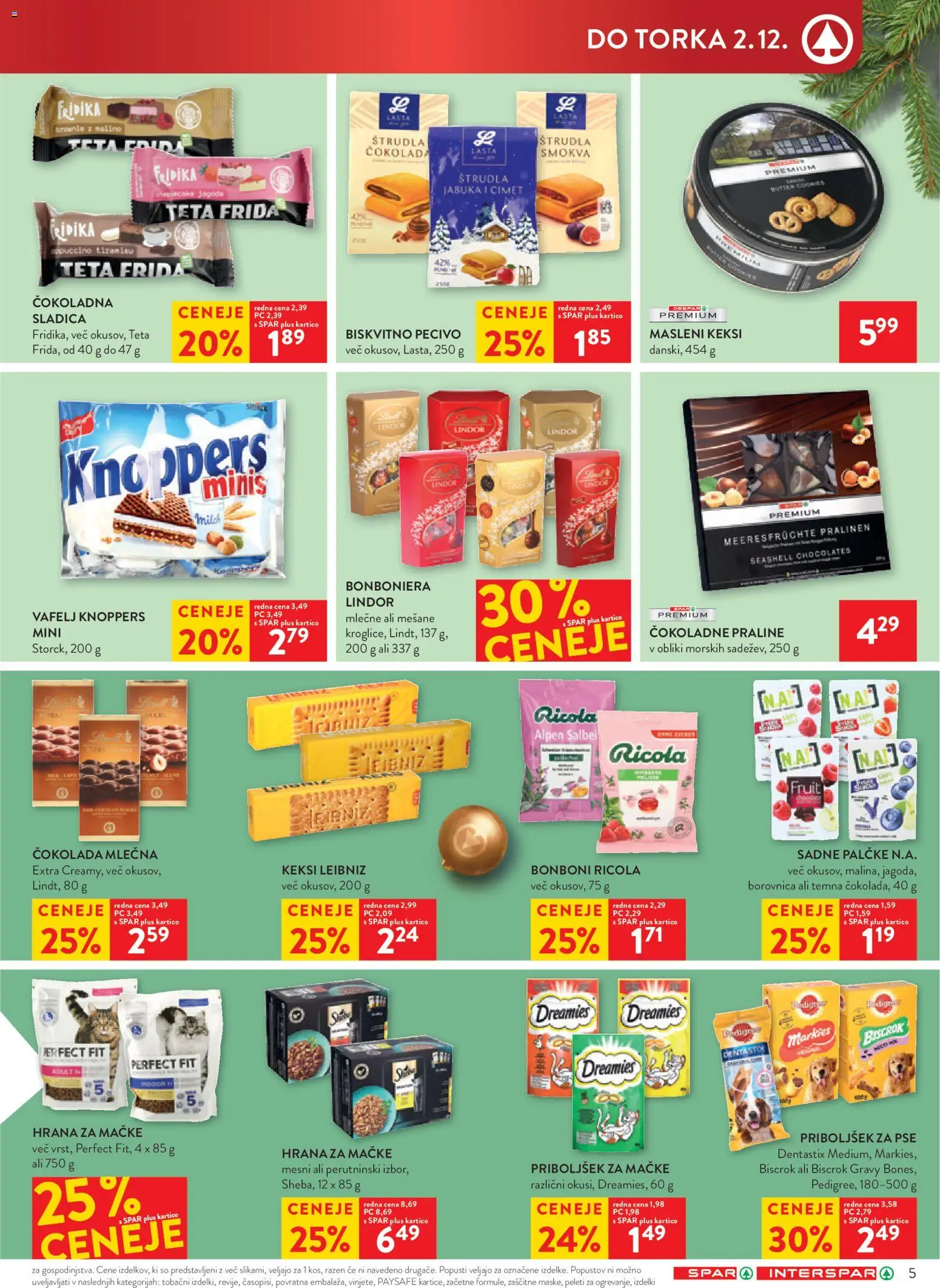 Novi Spar katalog ponudbe – veljaven od 26.11.2025 | Stran: 5 | Izdelki: Keksi, Bonboni, Bonboniera, Cokolada