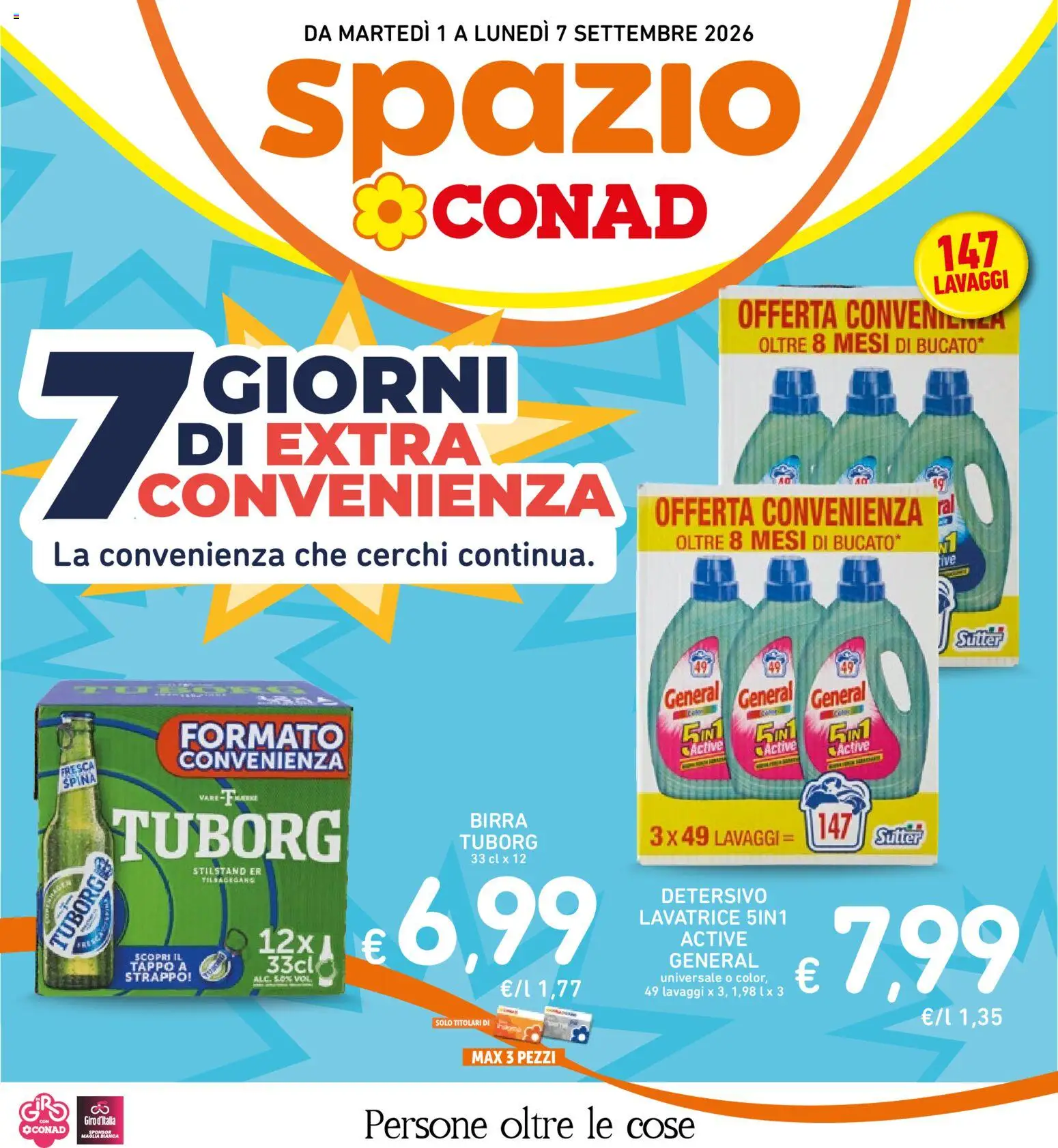 Volantino Spazio Conad del 24/08/2026 | Pagina: 28 | Prodotti: Birra Tuborg, Birra, Lavatrice