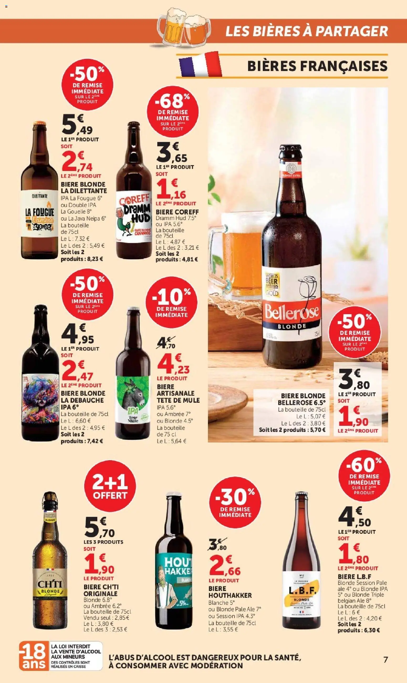 {H1} | Page: 7 | Produits: Bière blonde, Bouteille, Bière