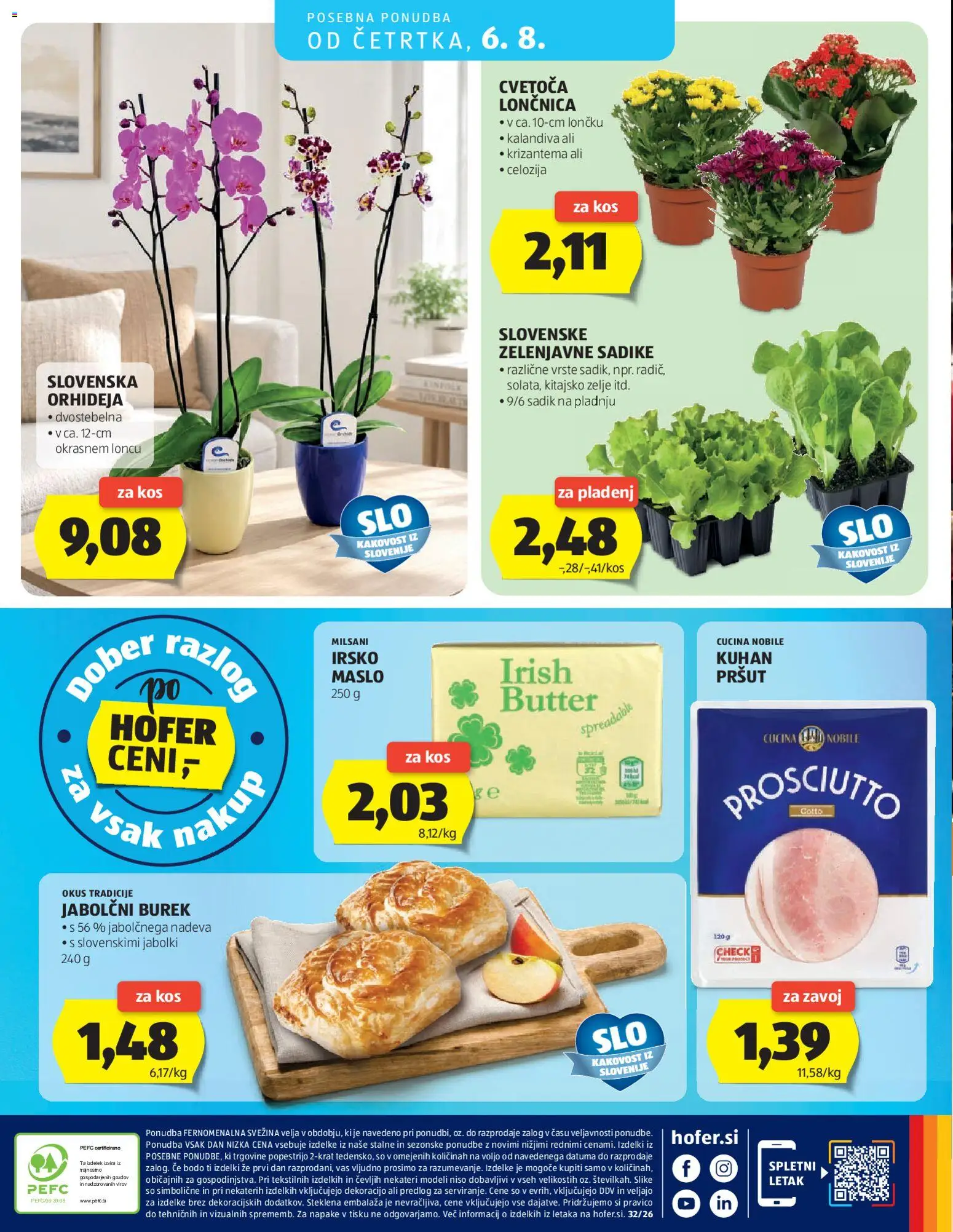 Novi Hofer katalog ponudbe – veljaven od 29.07.2026 | Stran: 28 | Izdelki: Kitajsko zelje, Kos, Maslo, Zelje